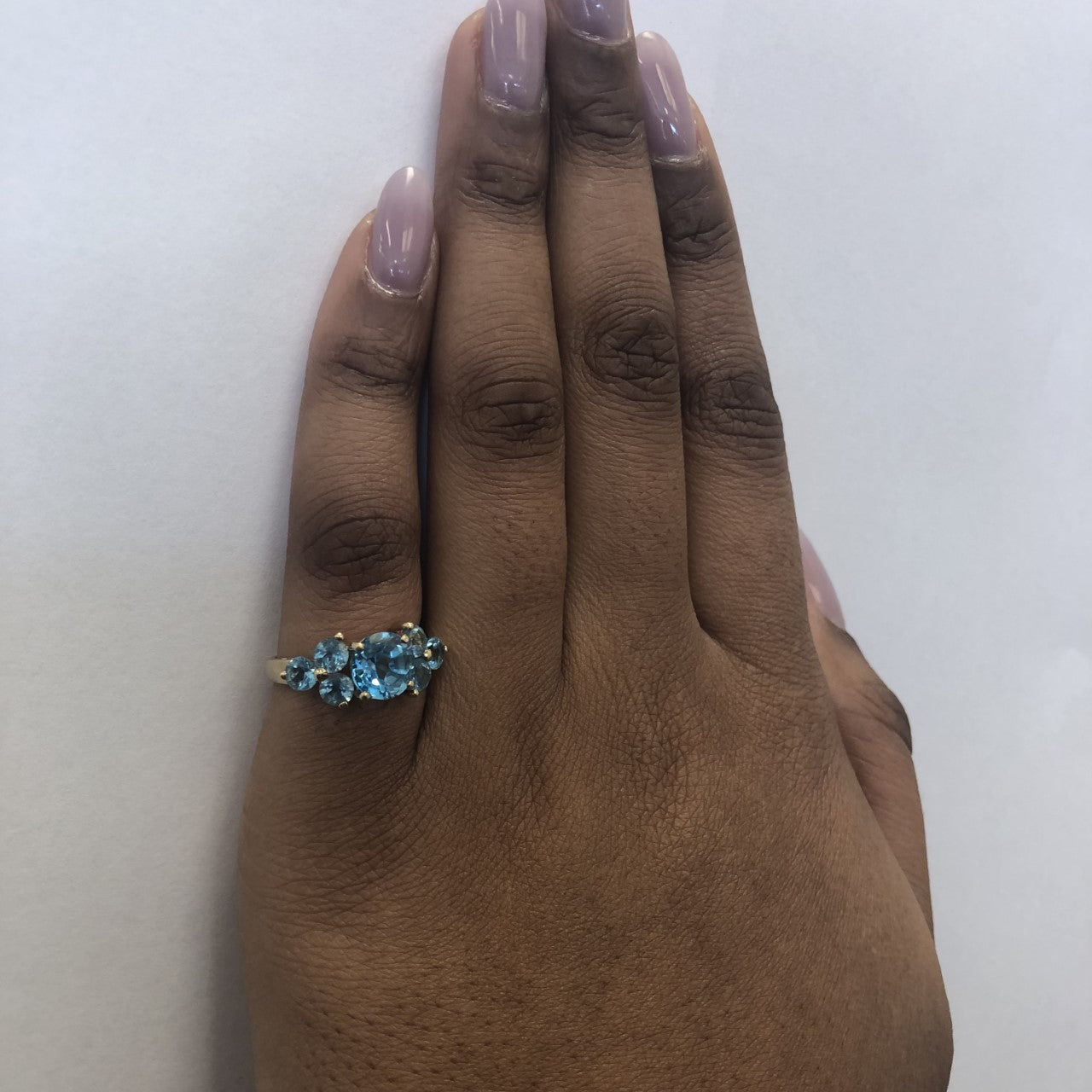 Cluster Blue Topaz Ring | 4.00ctw | SZ 7 |