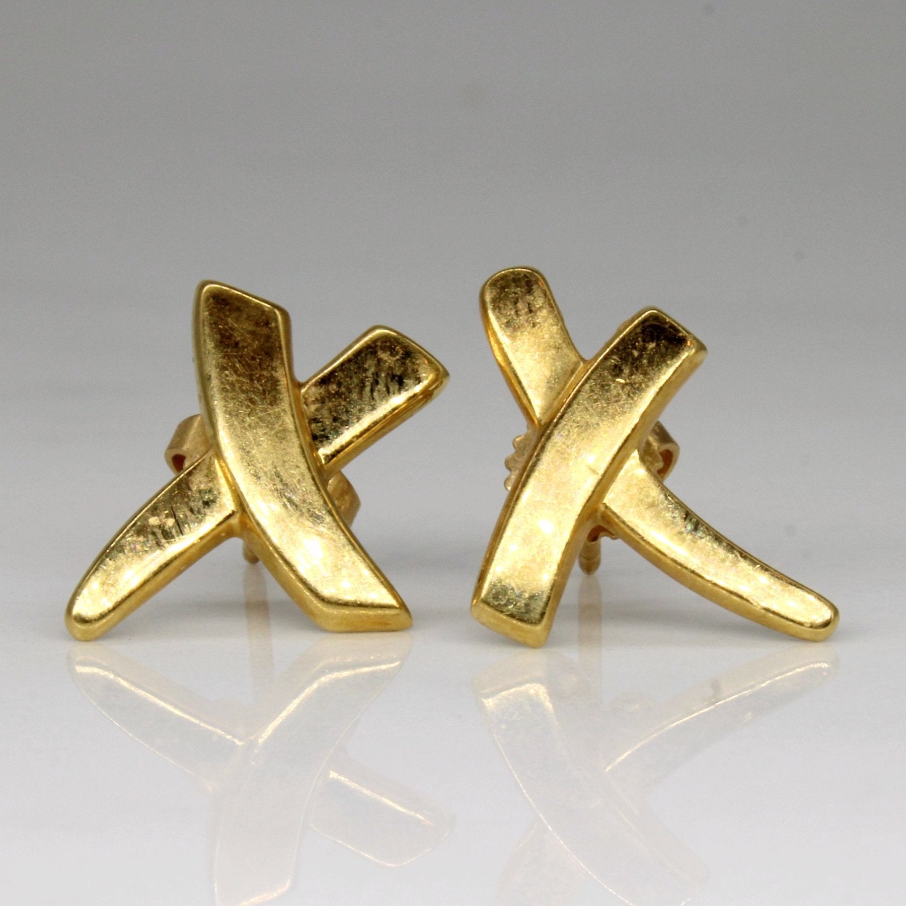 'Tiffany & Co' 18k Yellow Gold Earrings - 100 Ways