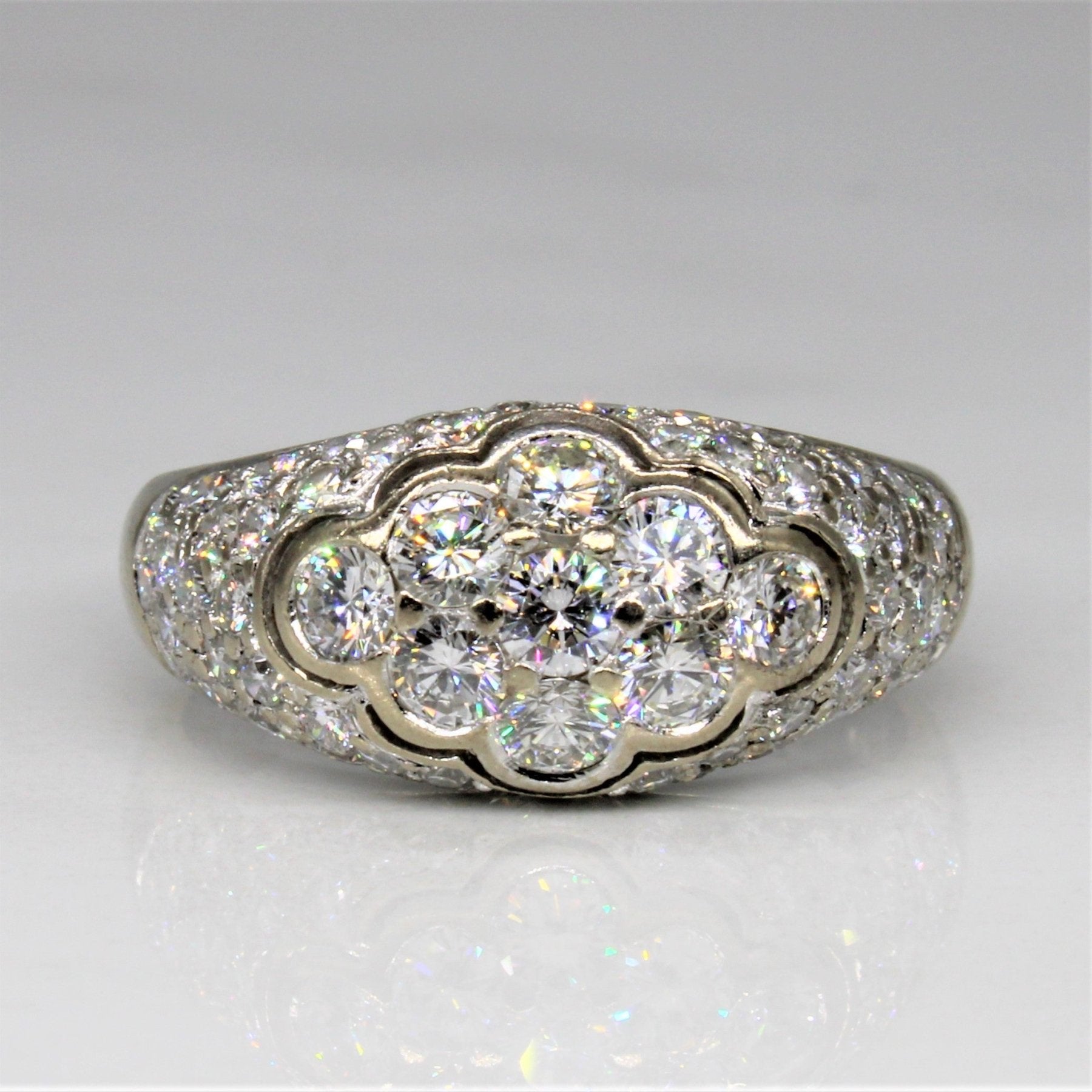 'Tiffany & Co.' Diamond Pave Dome Ring | 1.50ctw | SZ 6.5 | - 100 Ways