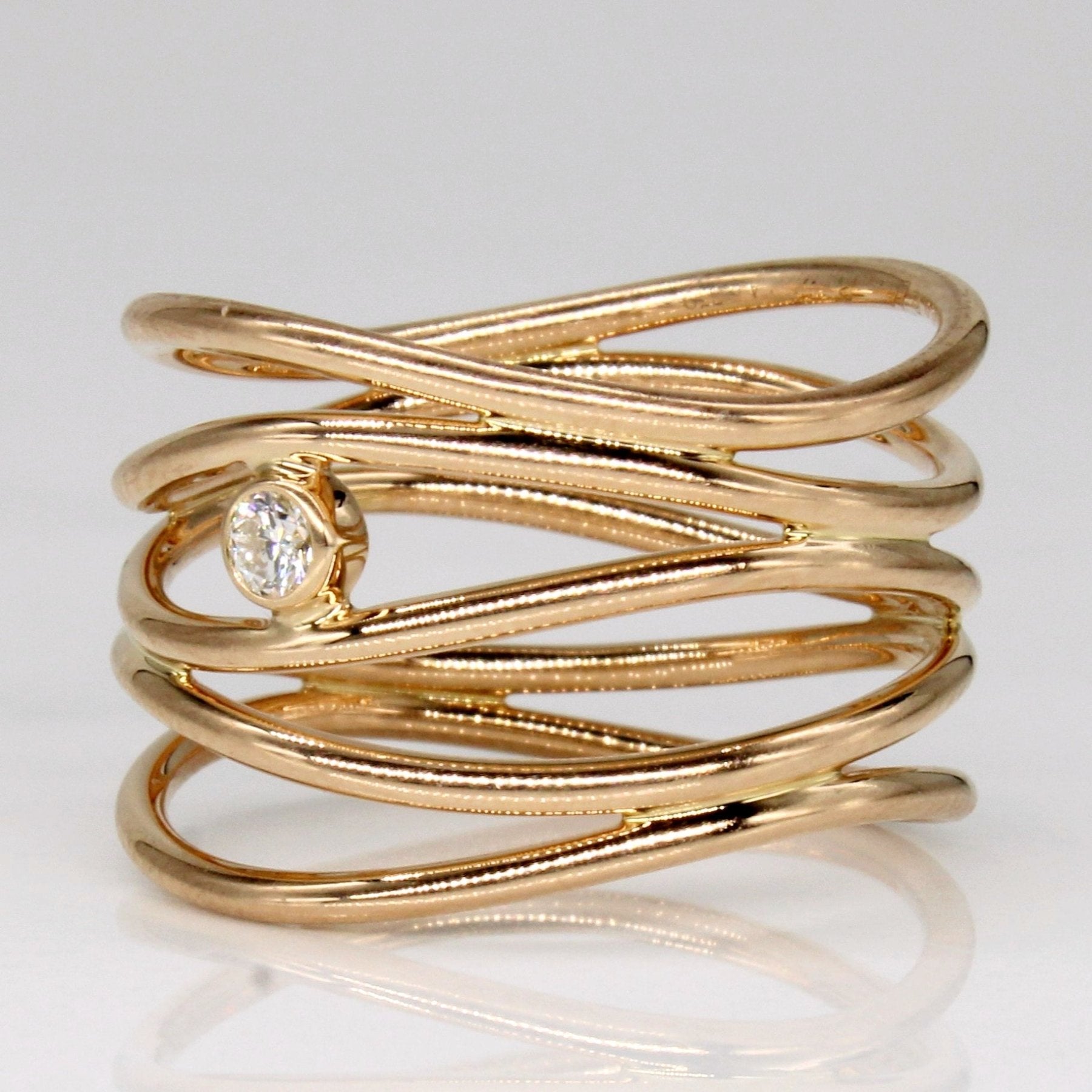 'Tiffany & Co' Elsa Peretti Diamond Wave Ring | 0.05ct | SZ 6.25 | - 100 Ways