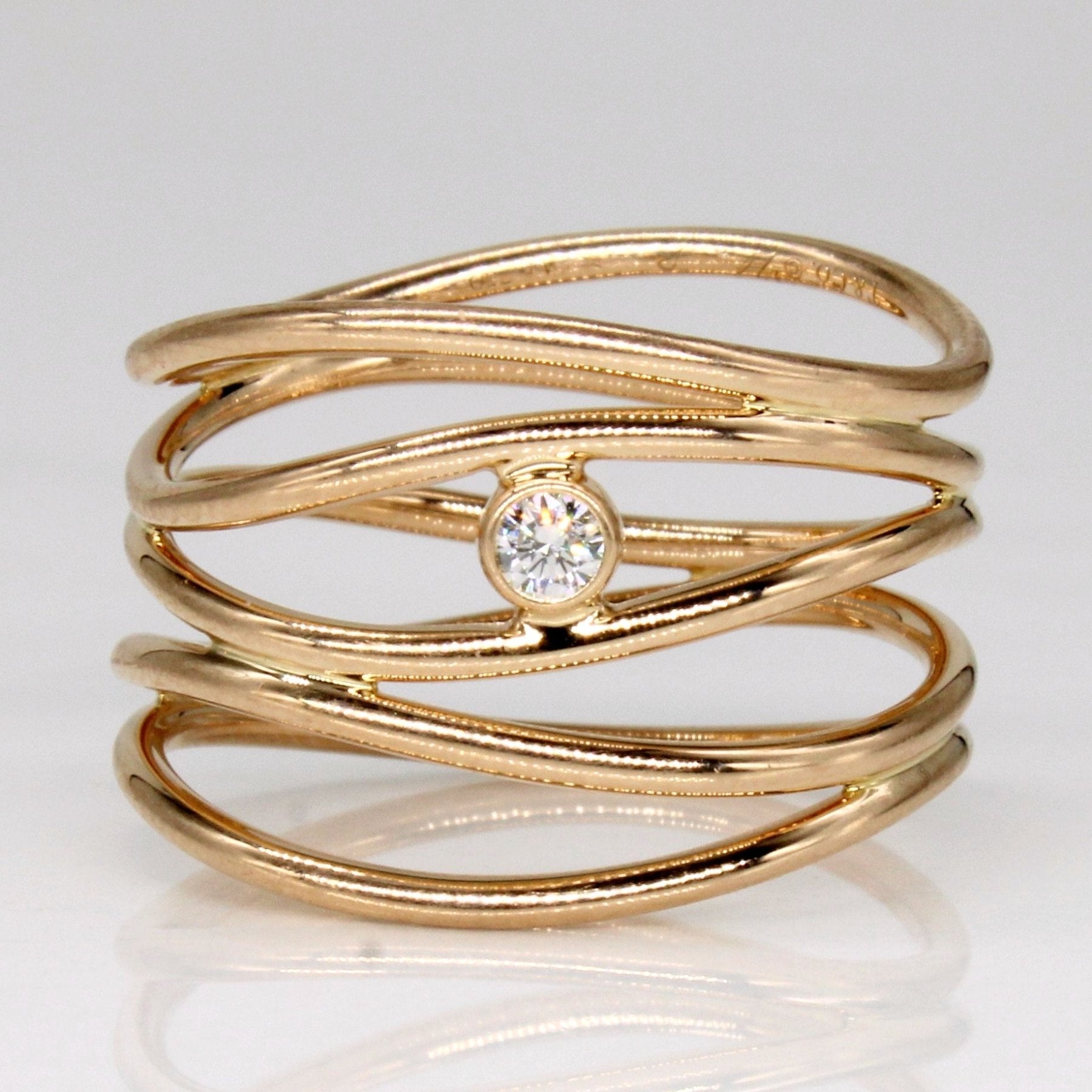 'Tiffany & Co' Elsa Peretti Diamond Wave Ring | 0.05ct | SZ 6.25 | - 100 Ways