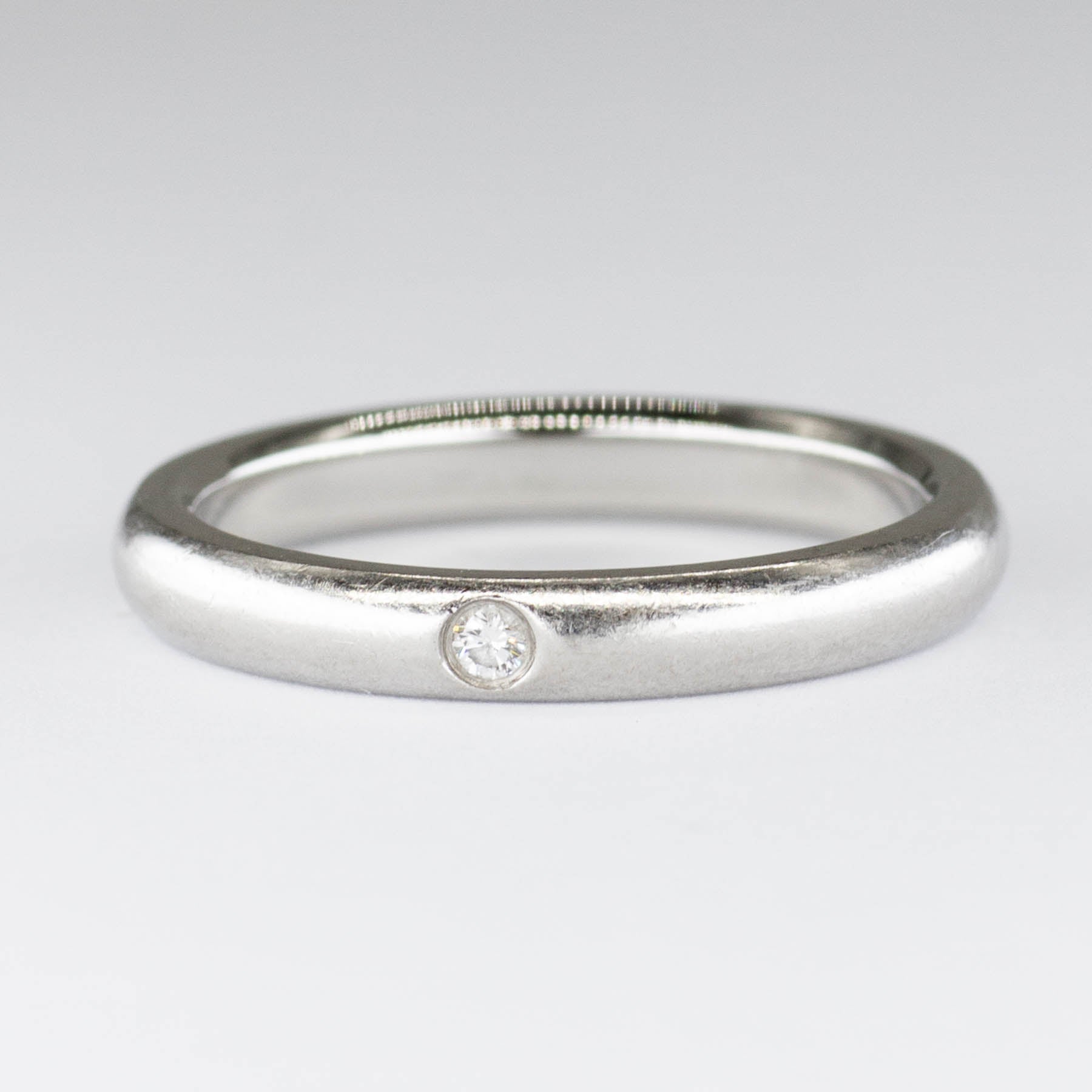 'Tiffany & Co.' Elsa Peretti Platinum Band Ring with Diamond | 0.02ctw | SZ 7 - 100 Ways