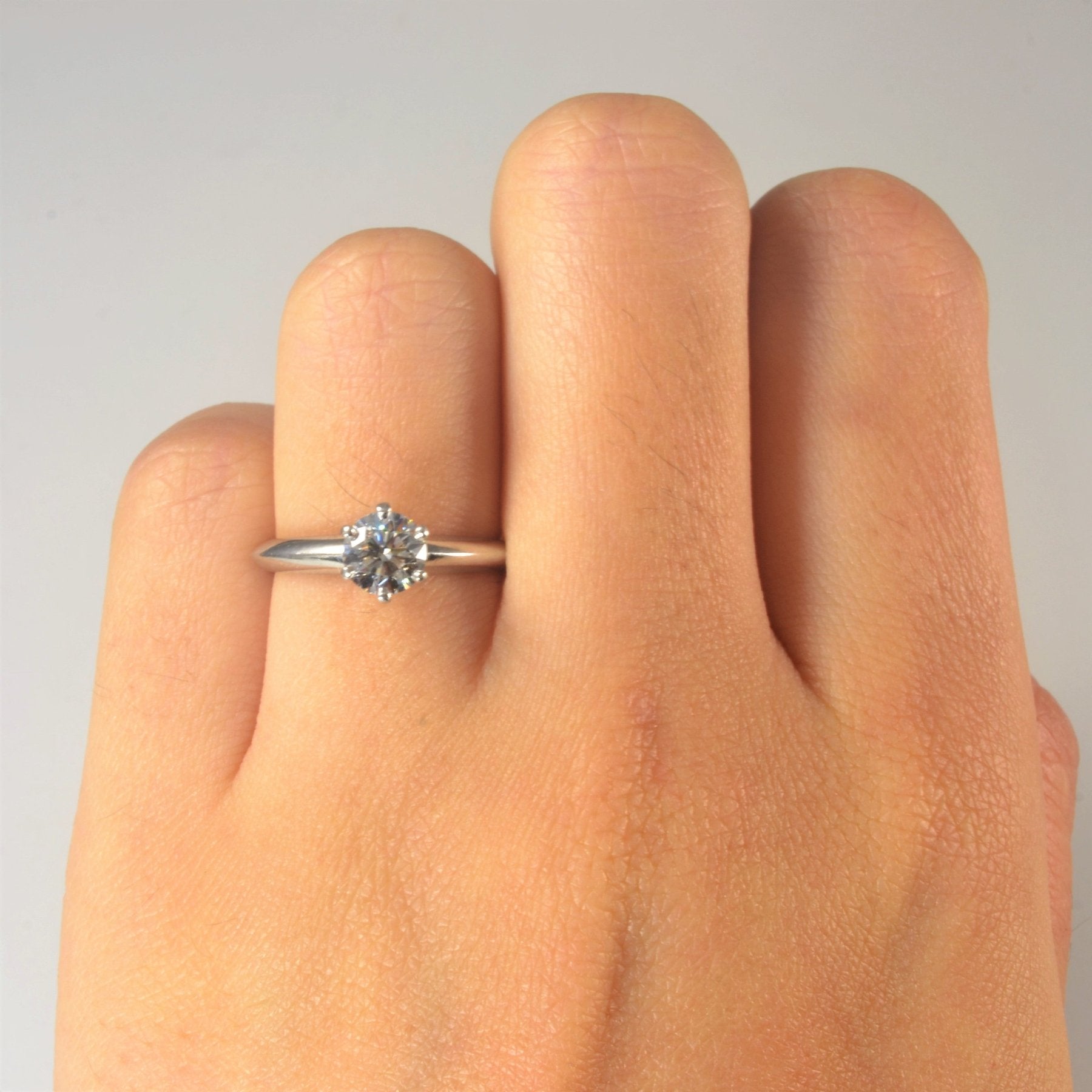 'Tiffany & Co.' Platinum Solitaire Engagement Ring | 0.71ct | SZ 4.75 | - 100 Ways