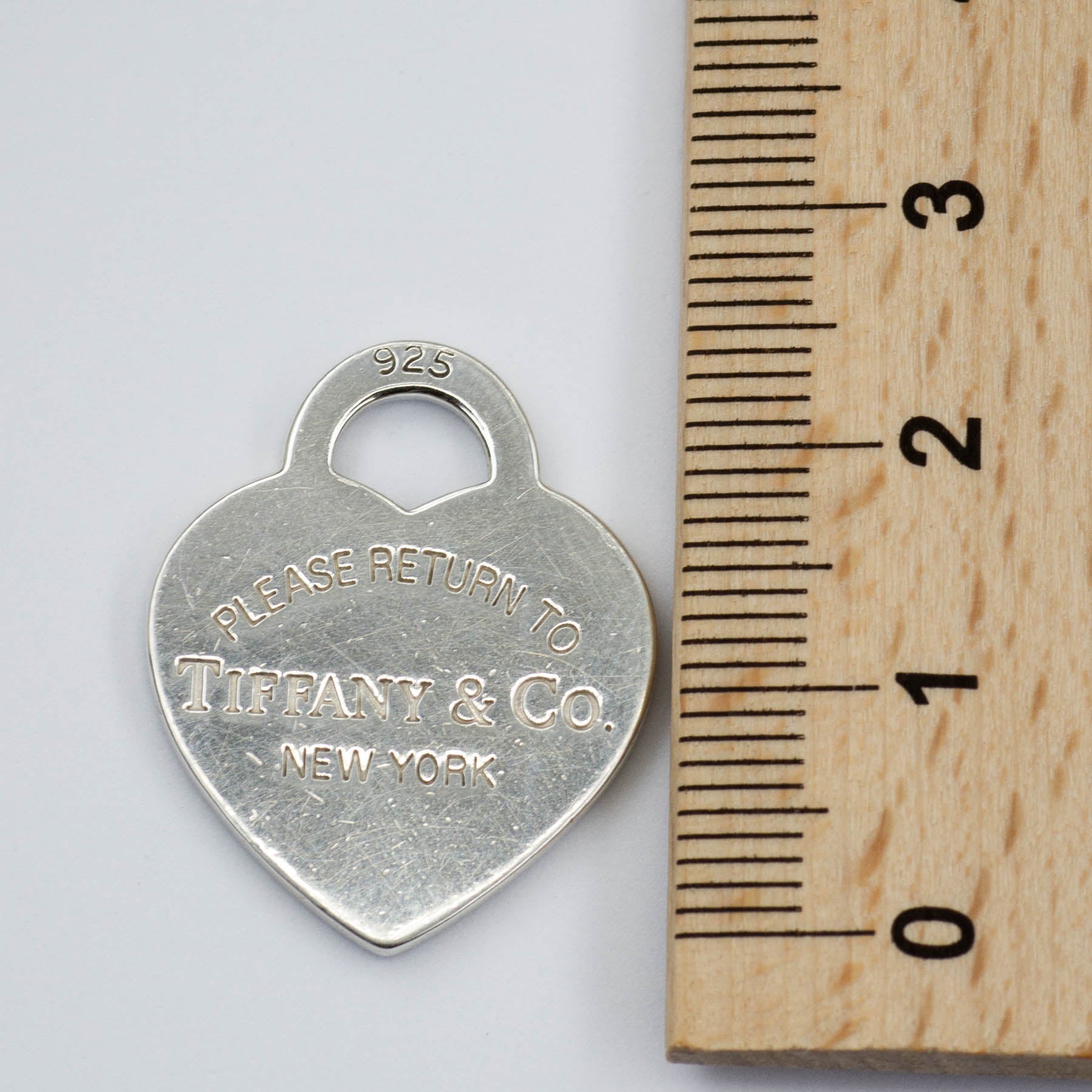 'Tiffany & Co.' "Please Return To" Silver 925 Heart Tag | - 100 Ways