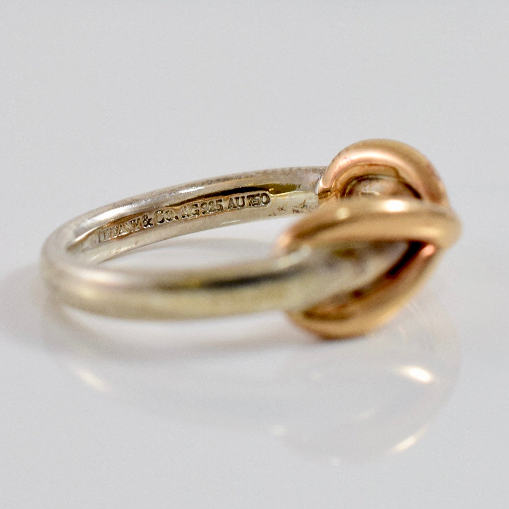 'Tiffany & Co.' Rose Gold and Silver Infinity Ring | SZ 2.5 | - 100 Ways