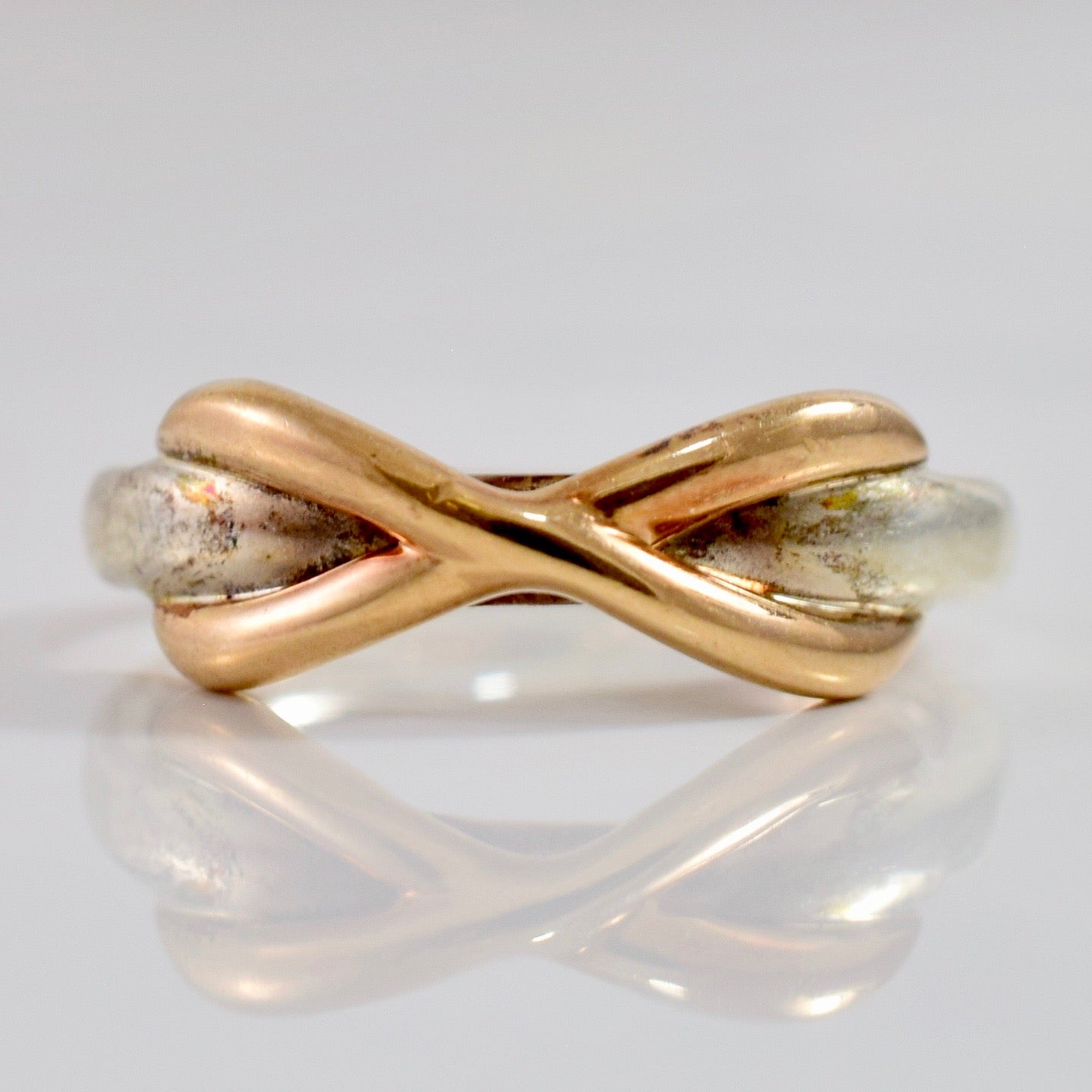 'Tiffany & Co.' Rose Gold and Silver Infinity Ring | SZ 2.5 | - 100 Ways