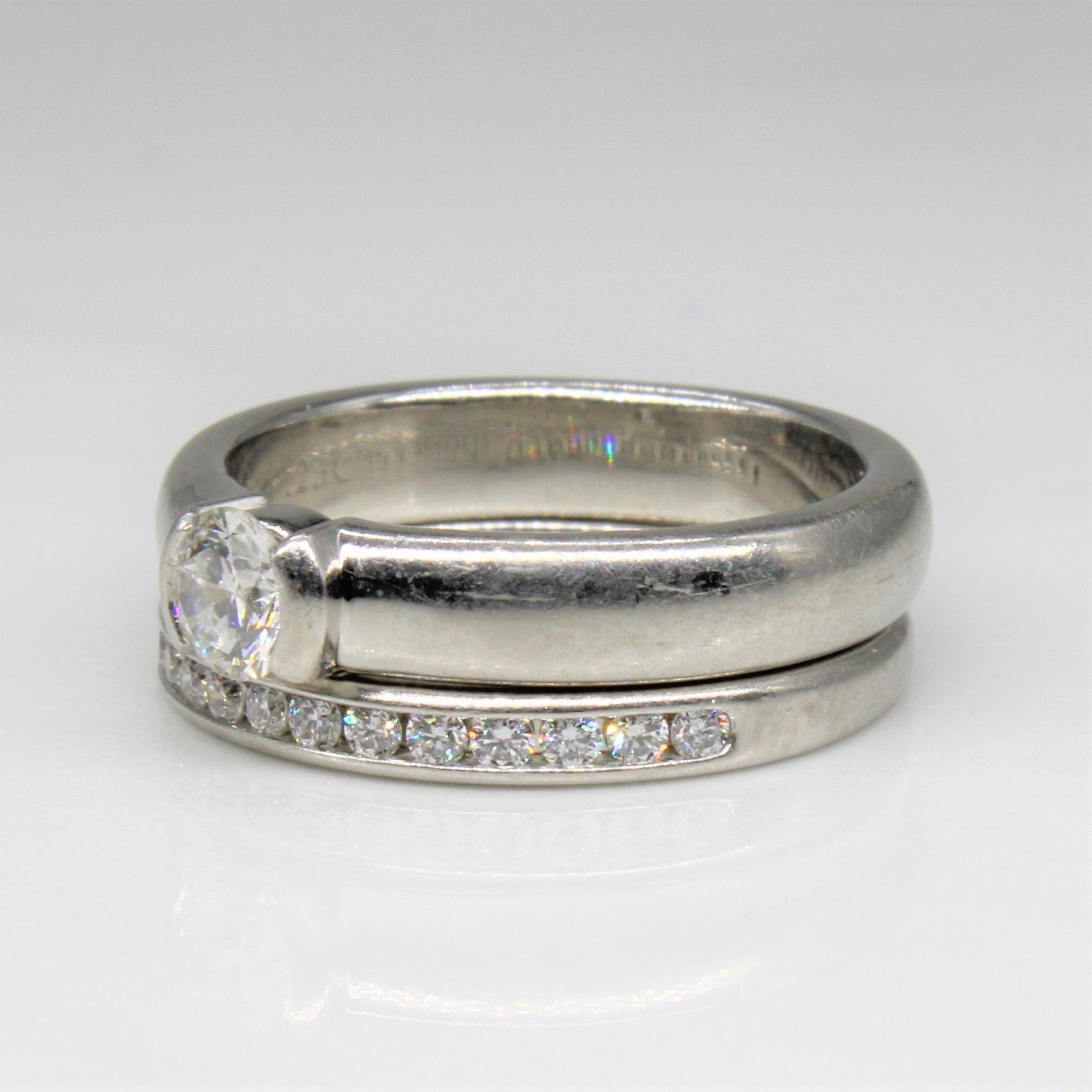 'Tiffany & Co.' Semi Bezel Diamond Wedding Set | 0.38ctw | SZ 4 | - 100 Ways