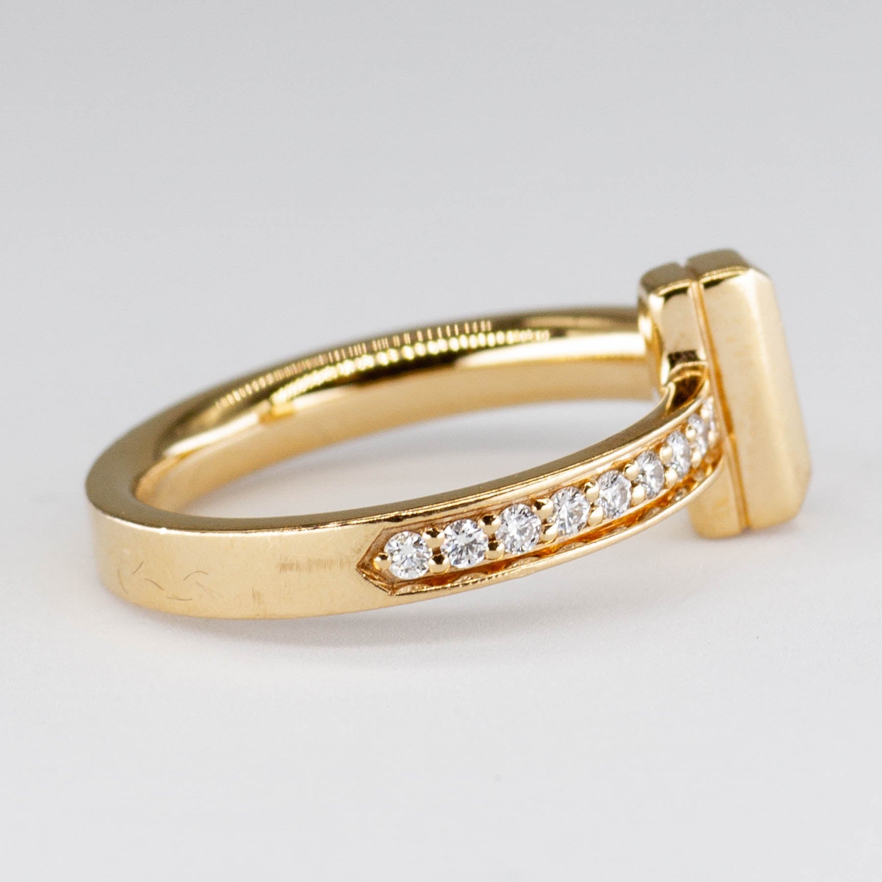 'Tiffany & Co.' T T1 18k Yellow Gold Diamond Ring | 0.08ctw | SZ 3.5 - 3.75 - 100 Ways