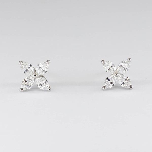 'Tiffany & Co.' Victoria Diamond Earrrings in Platinum | 0.64ctw |
