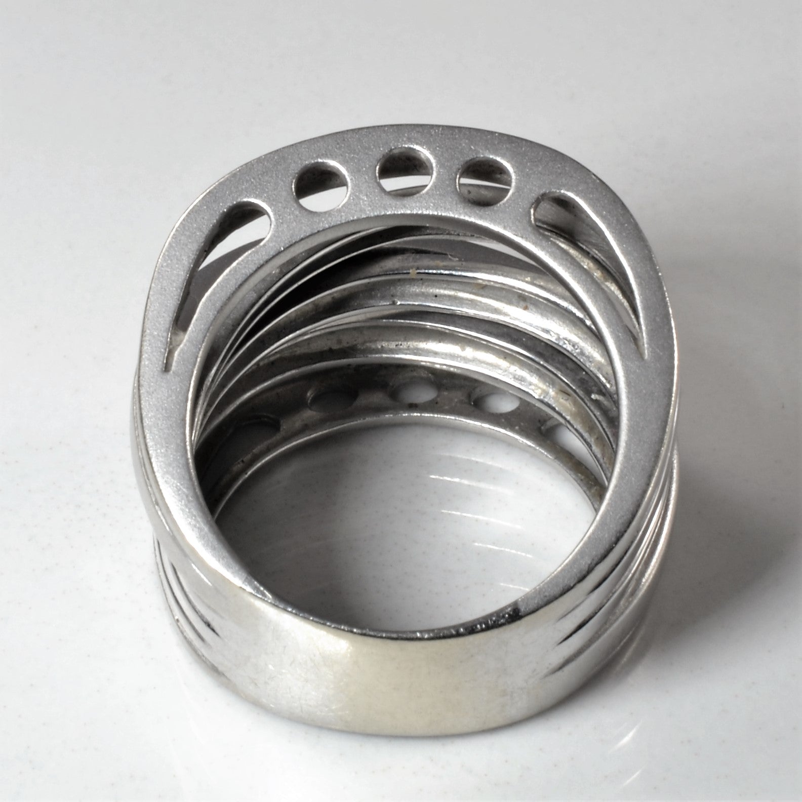 'UnoAerre' Textured Crossover Ring | SZ 7 | - 100 Ways