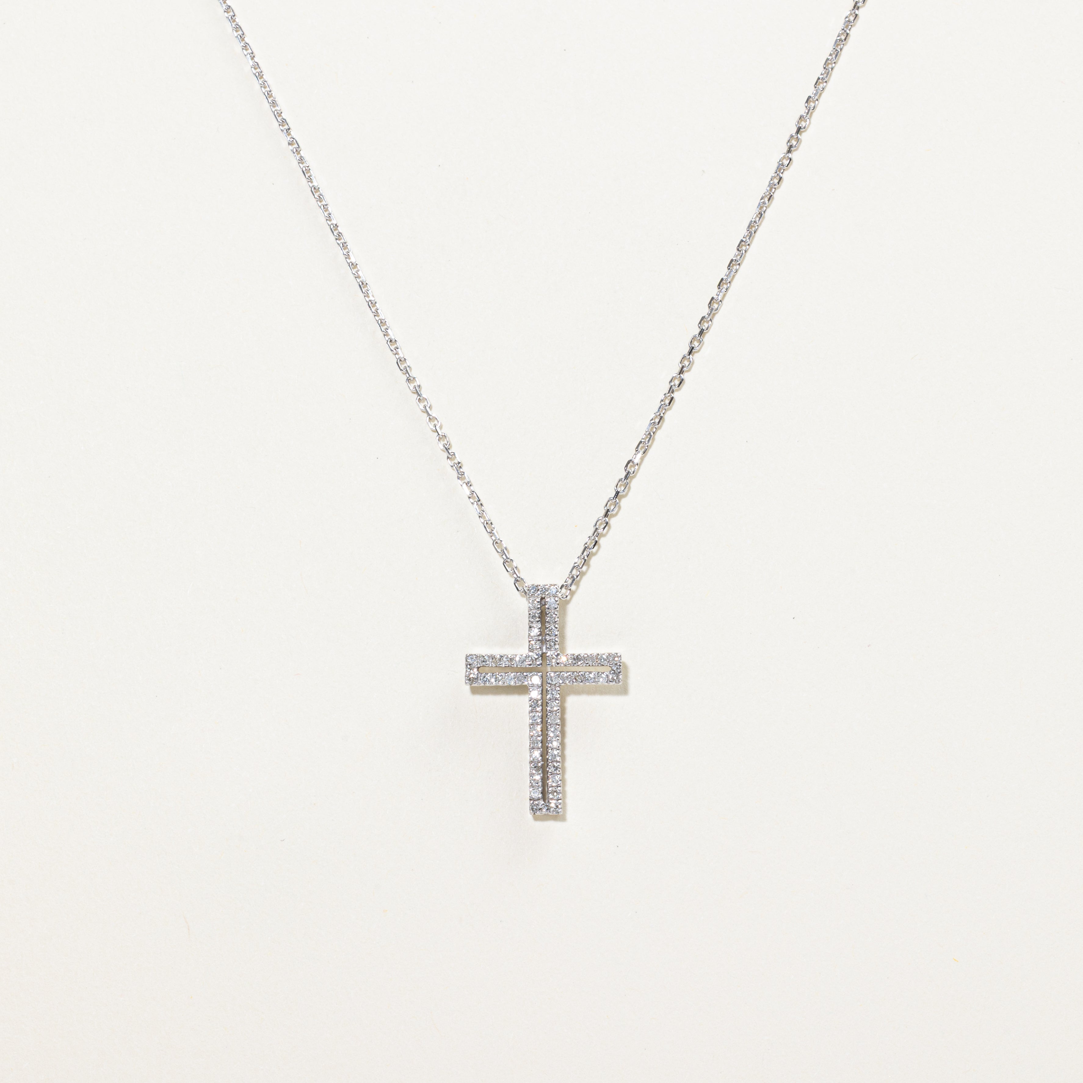 Diamond Cross Pendant Necklace | 0.29ctw | 16"