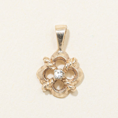 10k Yellow Gold Diamond Clover Pendant