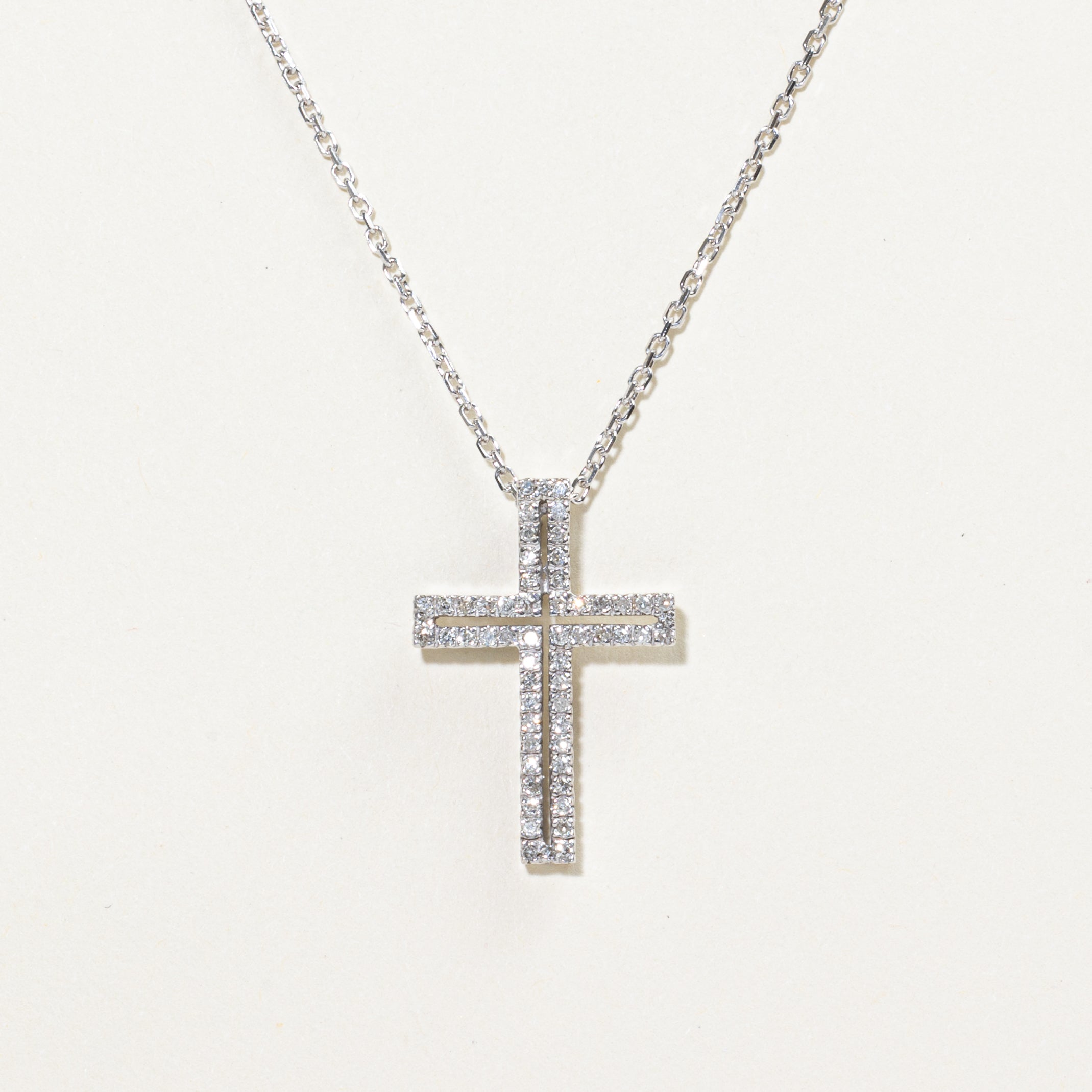 Diamond Cross Pendant Necklace | 0.29ctw | 16"