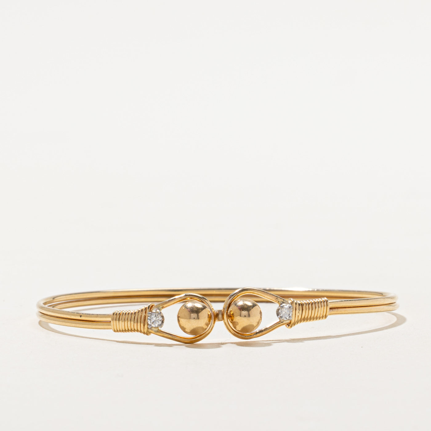 Diamond Bead Clasp Bracelet | 0.08ctw | 7"