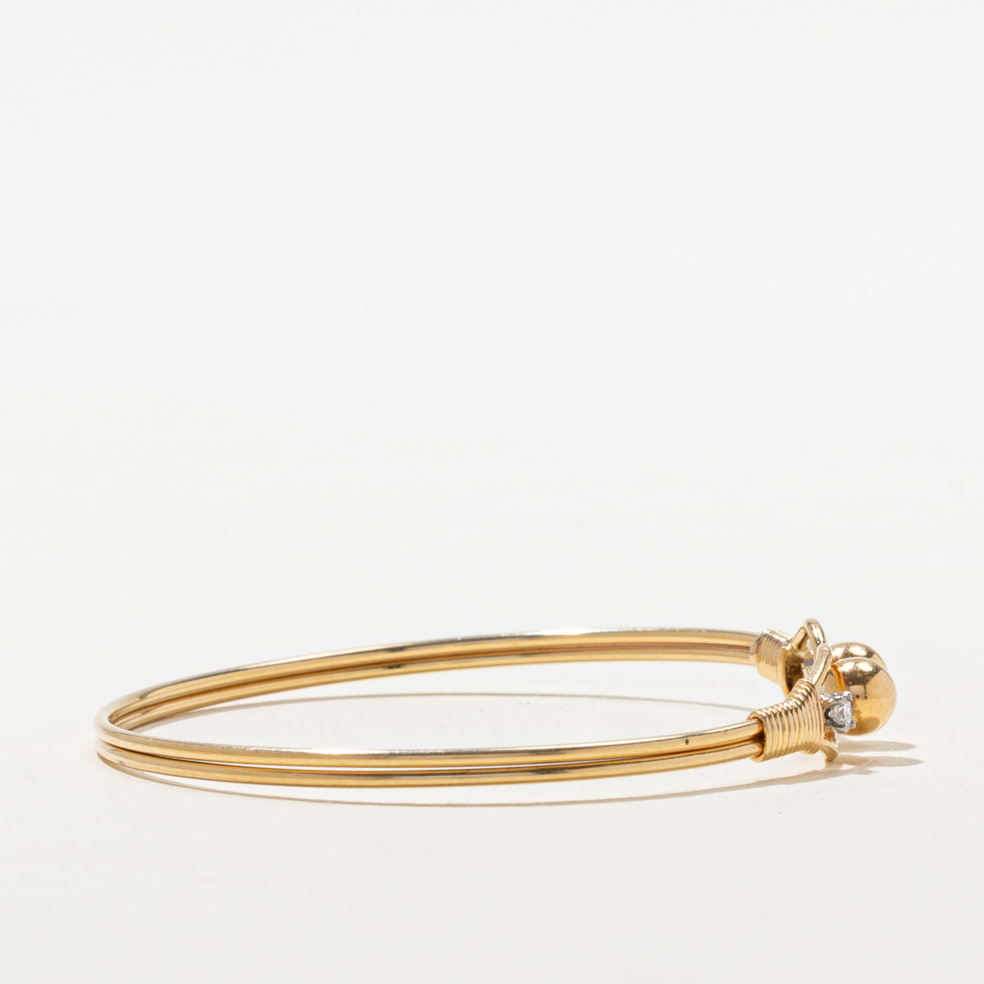 Diamond Bead Clasp Bracelet | 0.08ctw | 7"