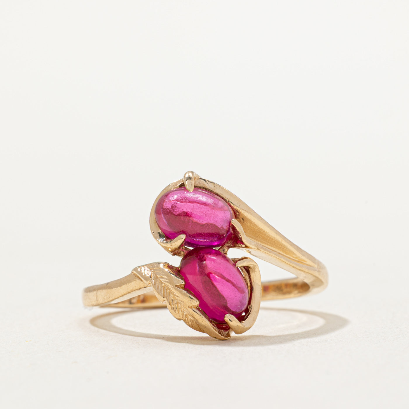 Two Stone Synthetic Ruby Ring | 2.26ctw | SZ 8.5