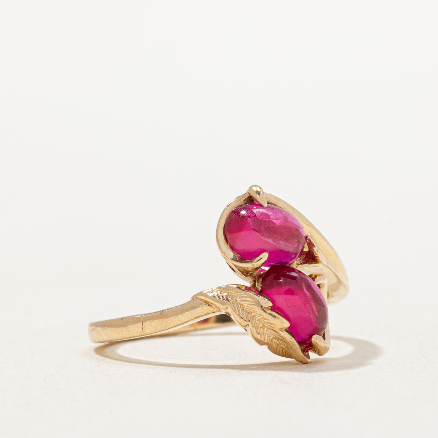 Two Stone Synthetic Ruby Ring | 2.26ctw | SZ 8.5