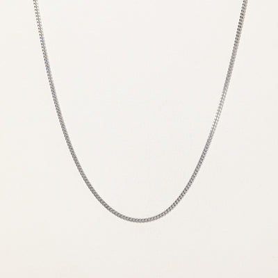 10K White Gold Curb Link Chain | 19.5
