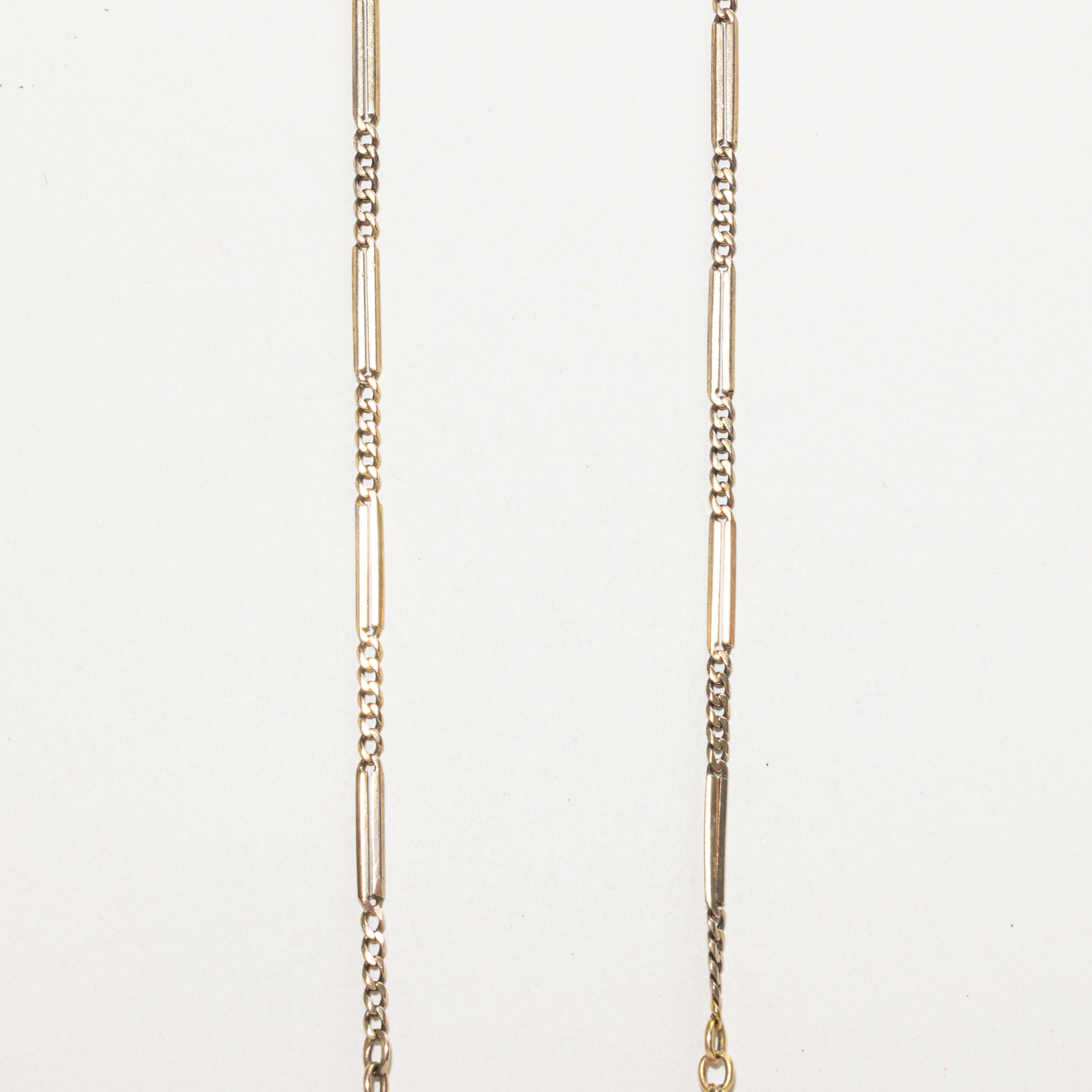 Vintage Dutch 14k Yellow Gold Bar Link Chain | 18"