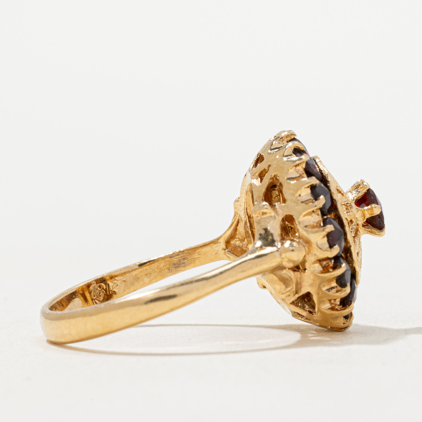 Garnet Petal Cocktail Ring | 1.45ctw | SZ 8.25