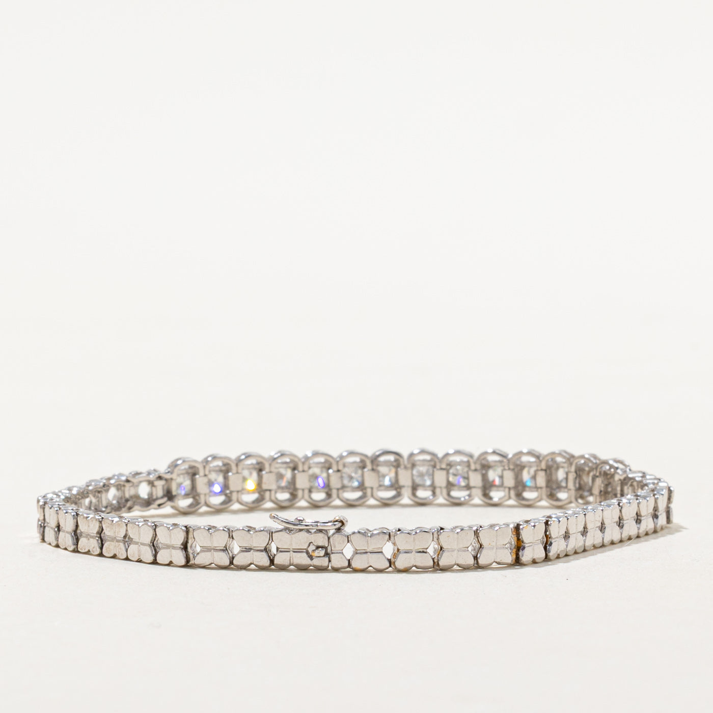 18k White Gold Diamond Butterfly Link Bracelet | 1.05ctw | 6.5"