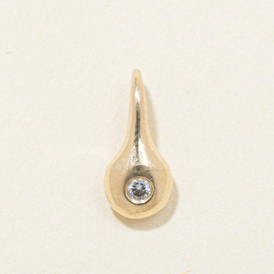 18k Flush Set Diamond Teardrop Pendant