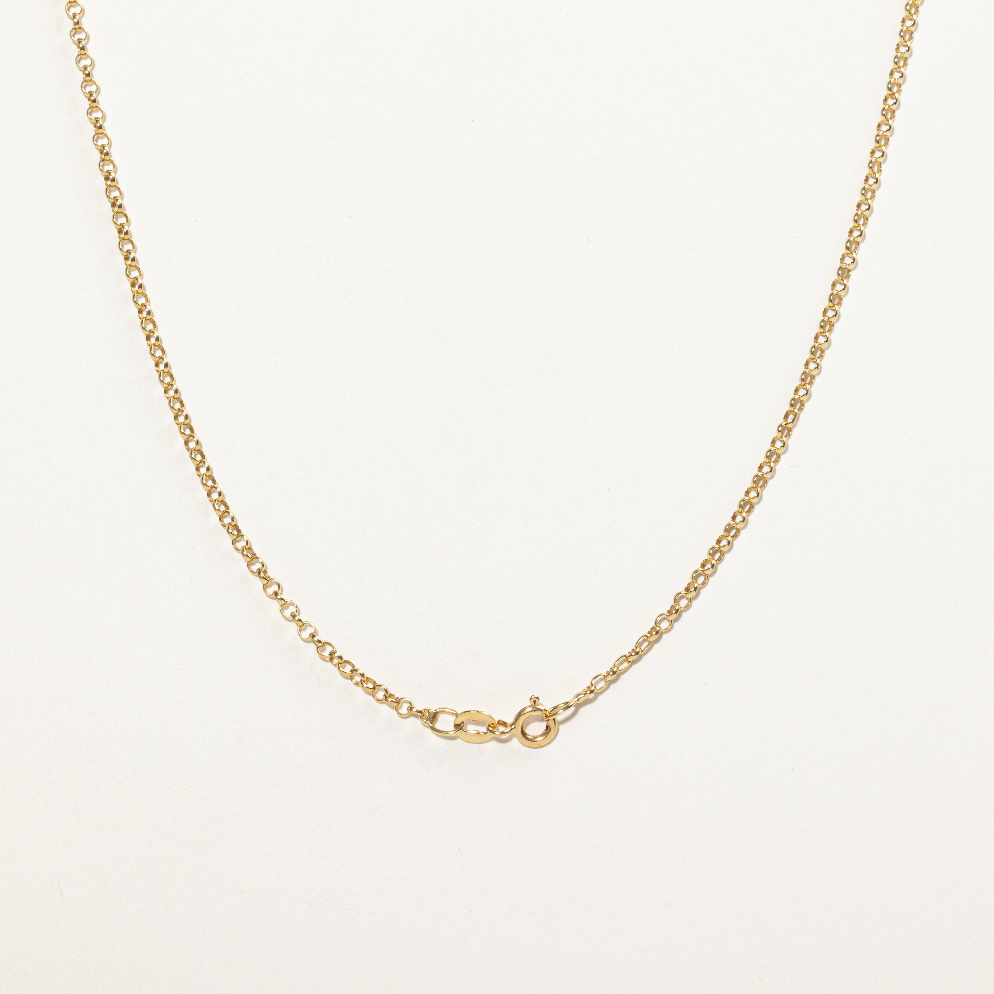 18k Yellow Gold Bezel Diamond Pendant Necklace | 0.38ct | 18"