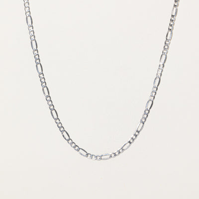 18K White Gold Figaro Chain | 19.5