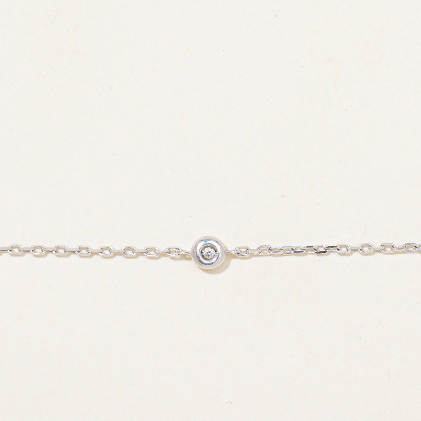 18k Bezel Set Diamond Satellite Chain Bracelet | 0.05ctw | 6.5"