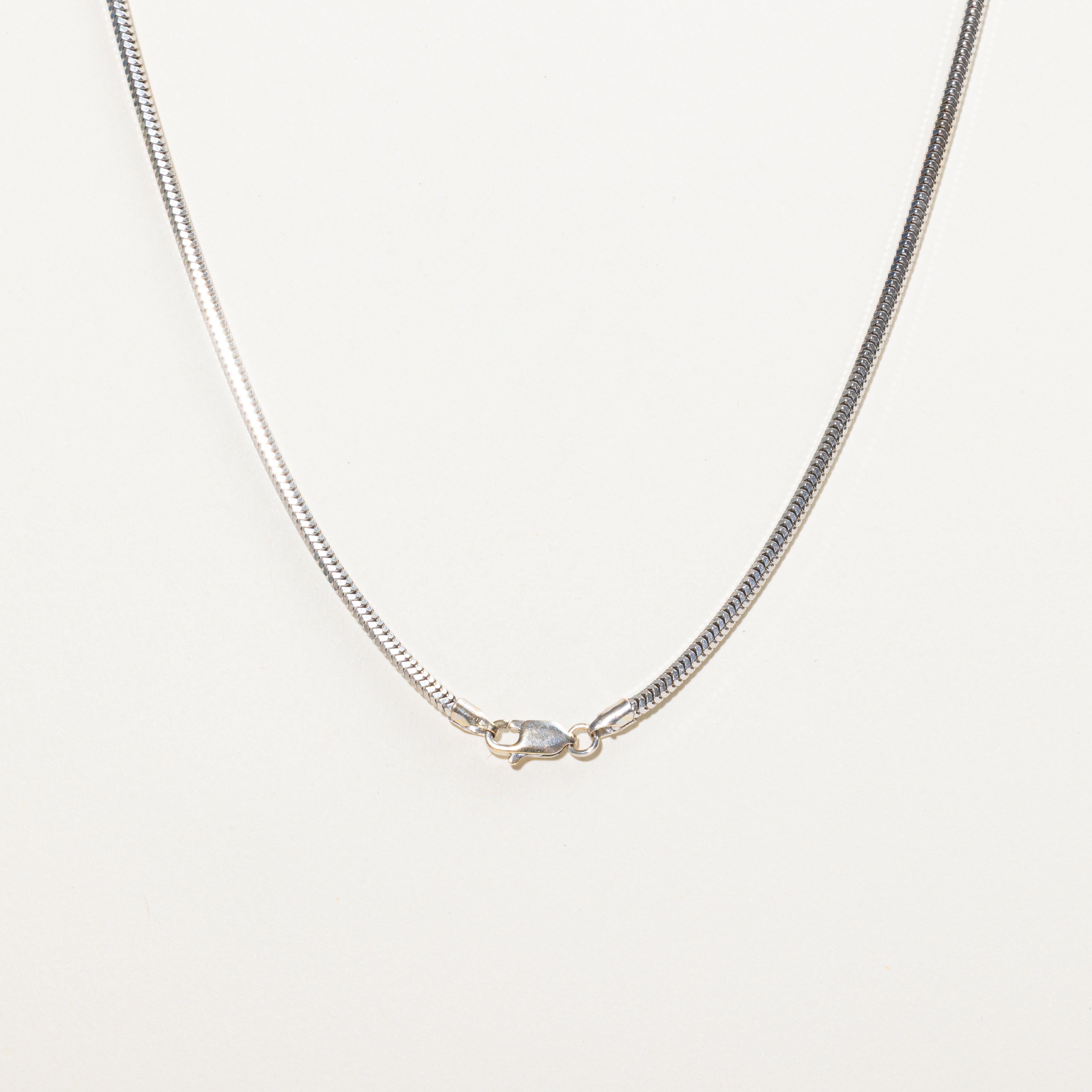 White Gold Diamond Snake Chain Lariat Necklace | 0.31ctw | 20"