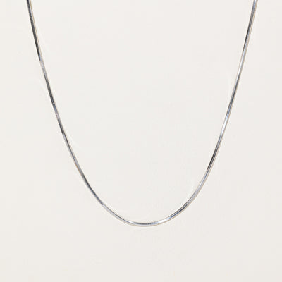 14K White Gold Thin Snake Chain | 16