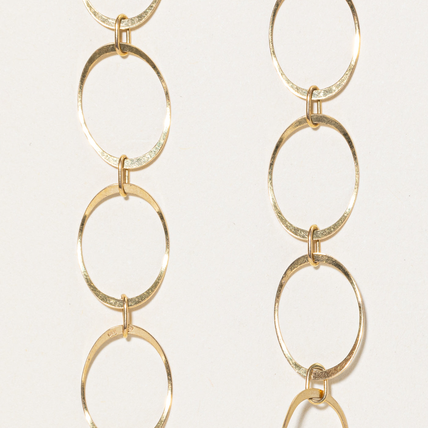 14K Yellow Gold Fancy Oval Link Necklace | 19"