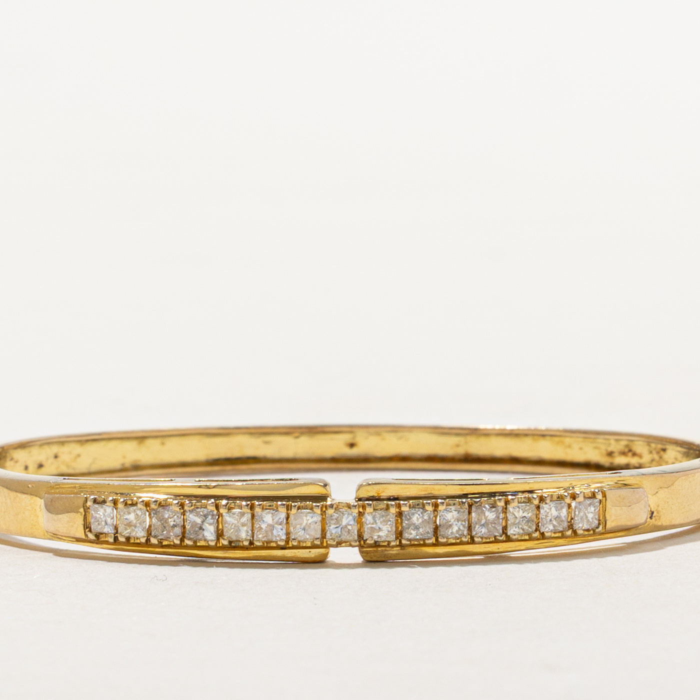 Princess Cut Diamond Bangle | 0.82ctw | 7"