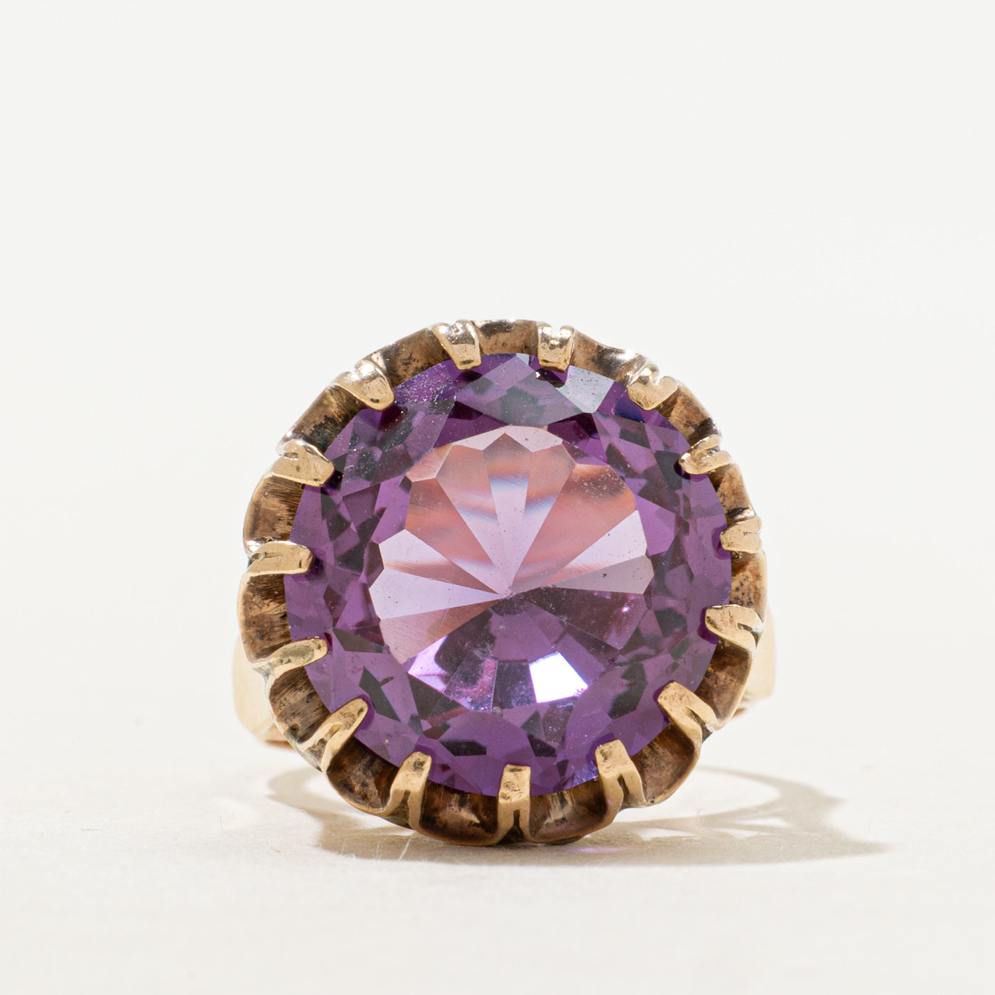 Synthetic Purple Sapphire Cocktail Ring | 10.47ct | SZ 5