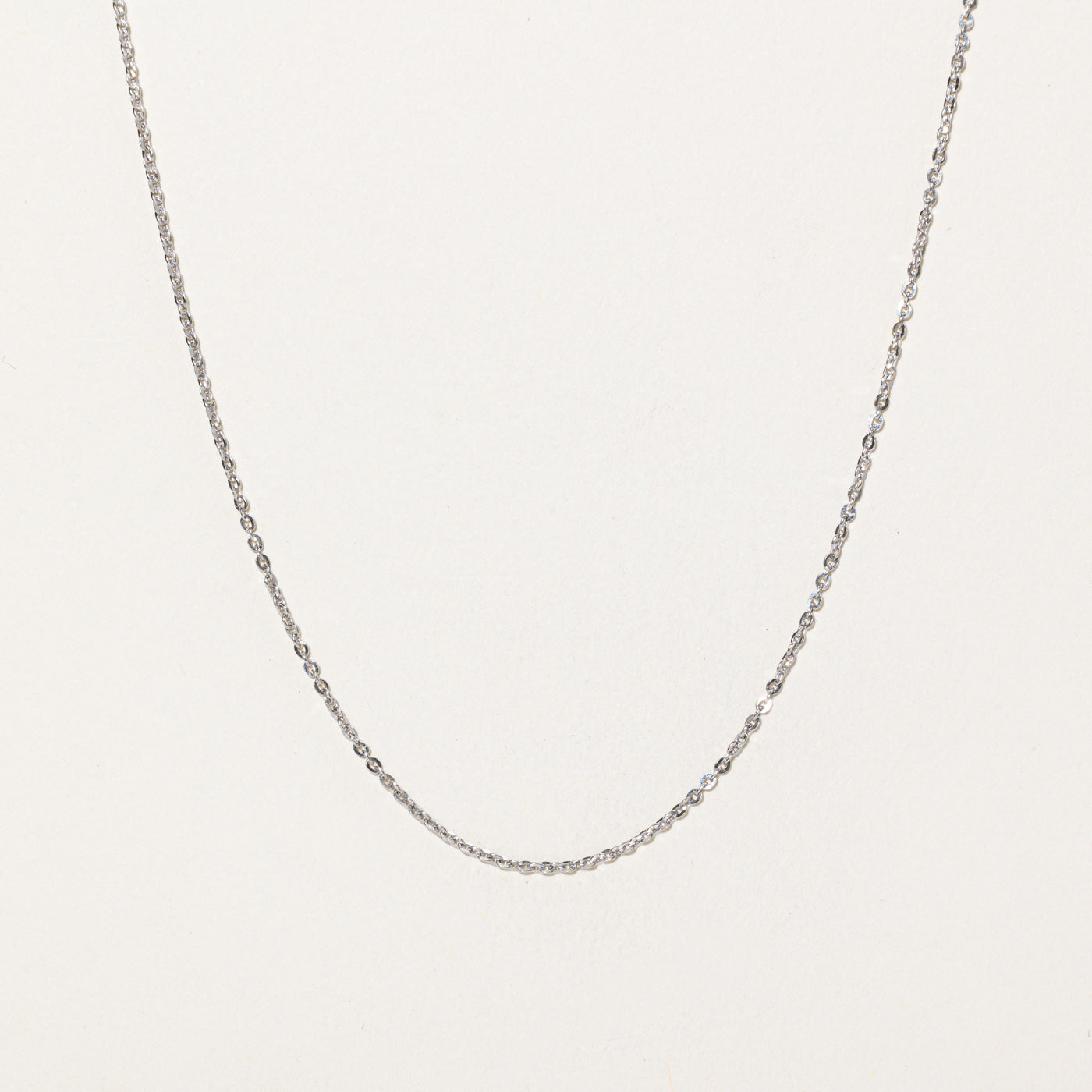 18K White Gold Cable Link Chain | 16"