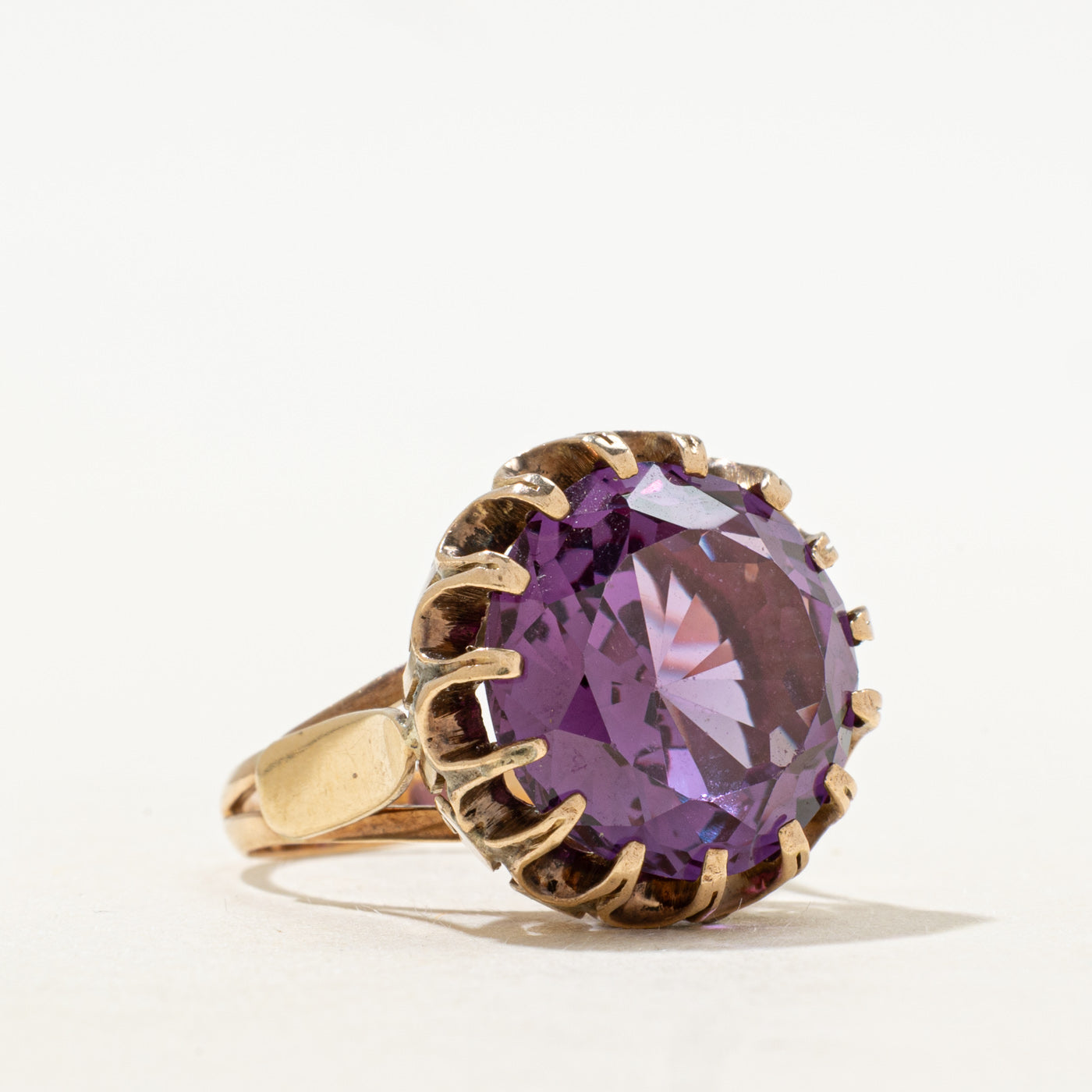 Synthetic Purple Sapphire Cocktail Ring | 10.47ct | SZ 5