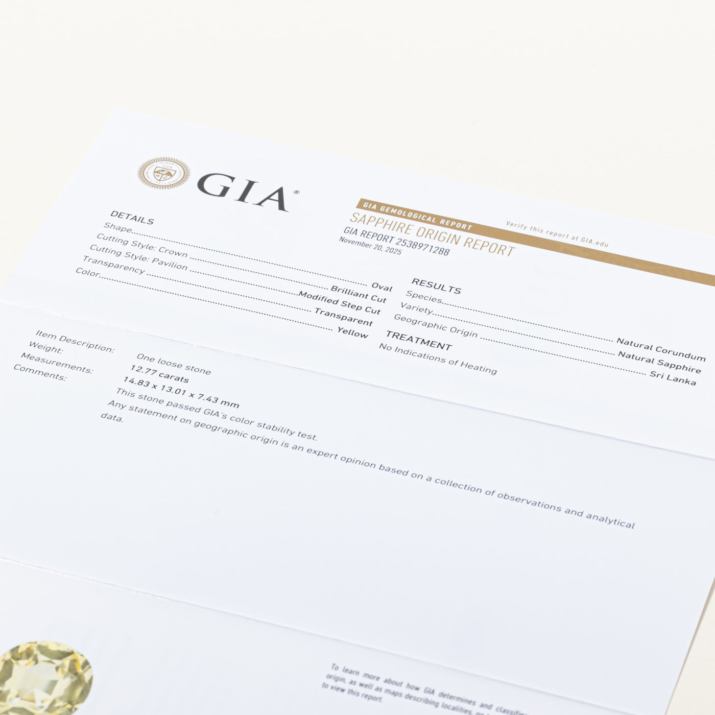 GIA Unheated Ceylon Yellow Sapphire & Diamond Pendant | GIA 12.77ct, 0.37ctw
