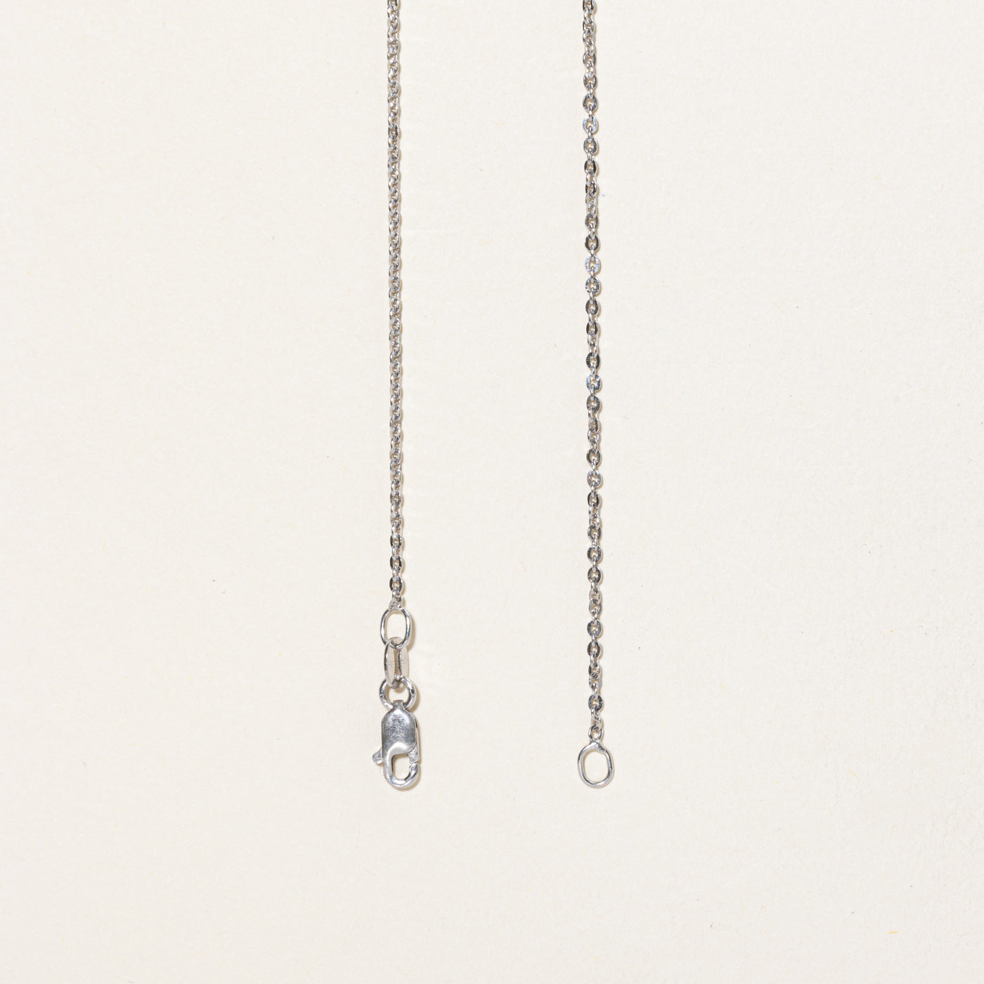 18K White Gold Cable Link Chain | 16"