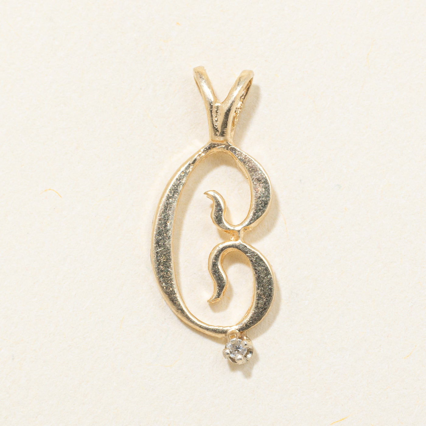 14k Yellow Gold Diamond "C" Initial Pendant