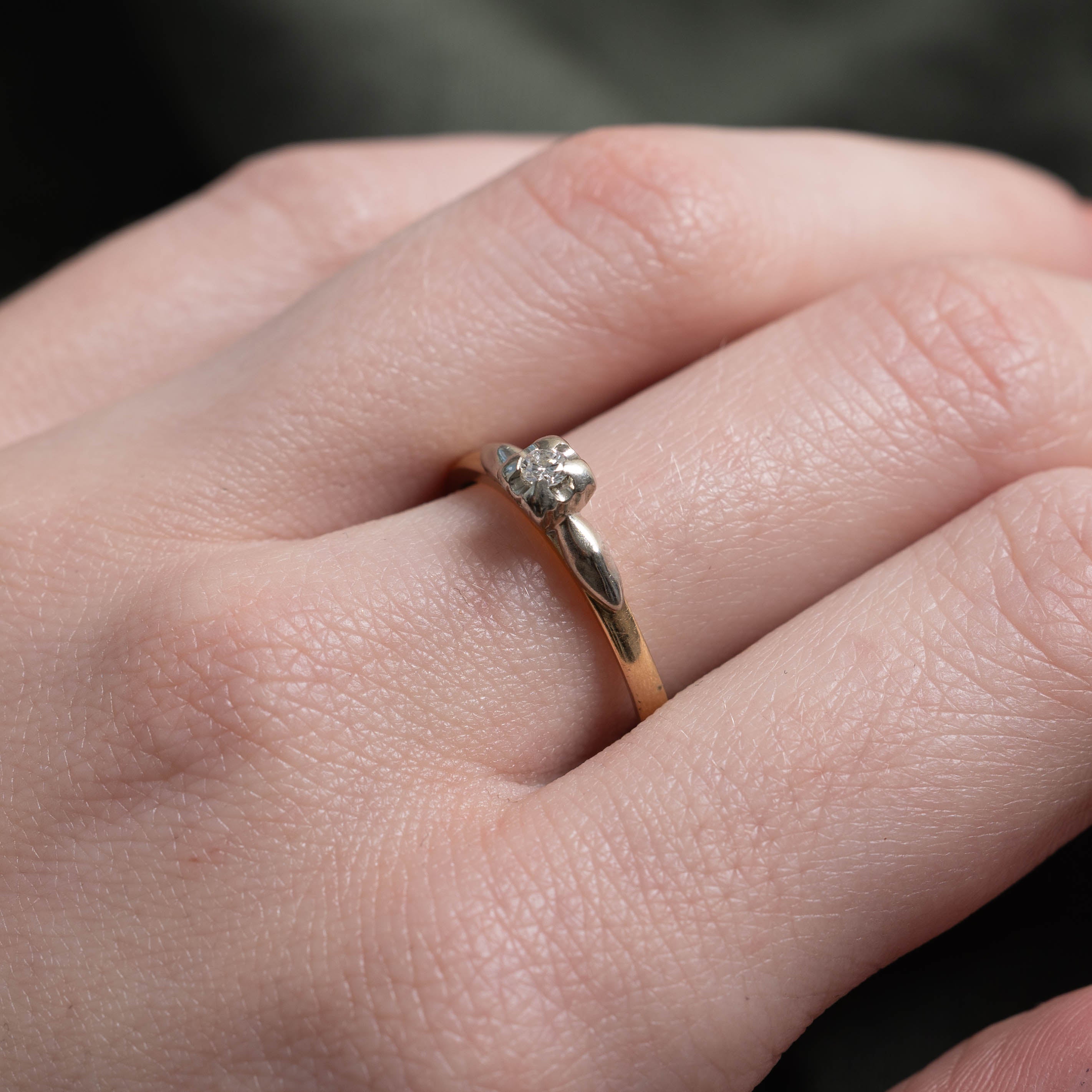 10k Illusion Set Solitaire Diamond Ring | SZ 8