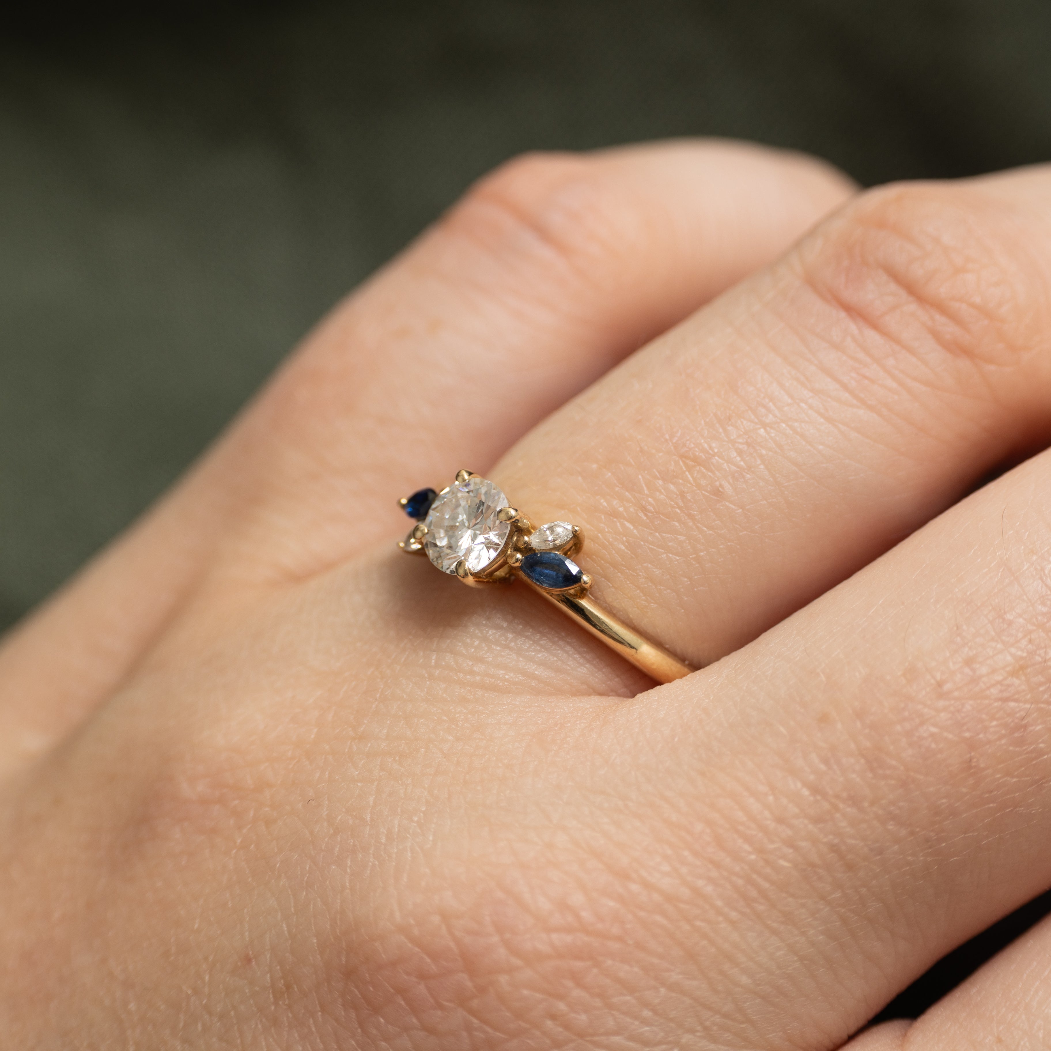 '100 Ways' Marquise Sapphire Accented Engagement Ring | SZ 7.25 |