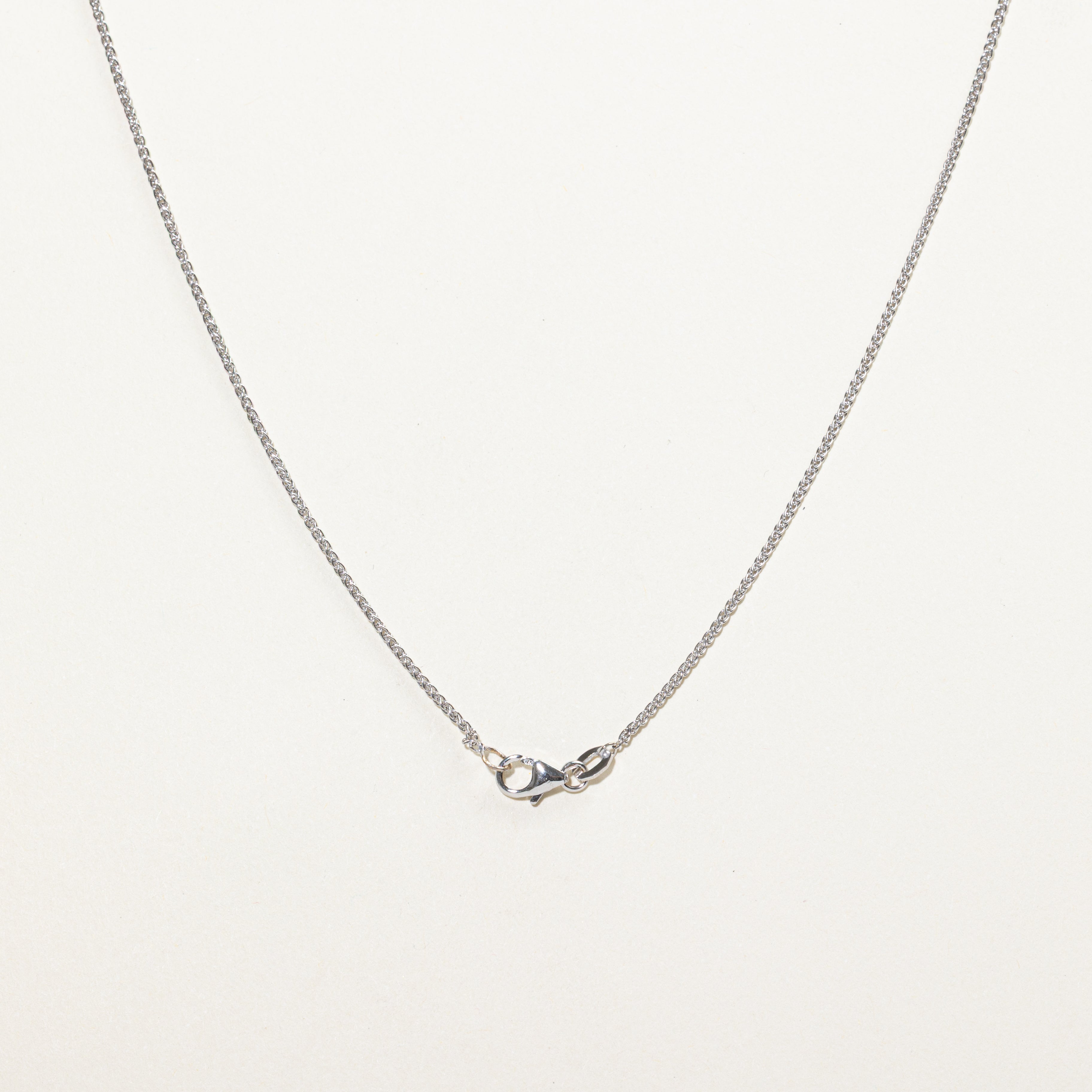 18k White Gold Bezel Set Diamond Pendant Necklace | 0.10ct | 16"