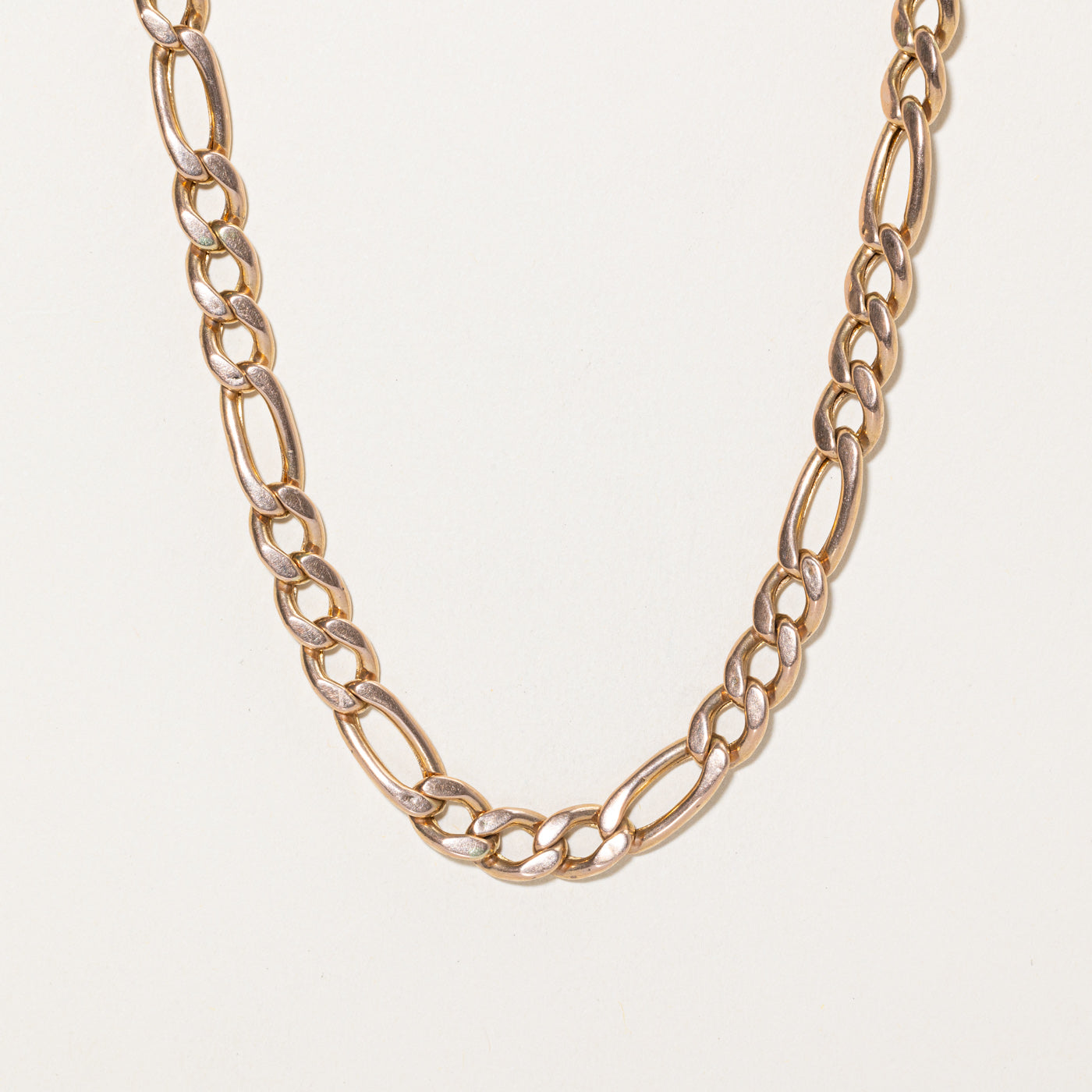Italian 14K Rosey Yellow Gold Figaro Chain | 25"