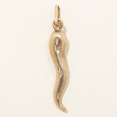 10k Yellow Gold Cornicello Pendant