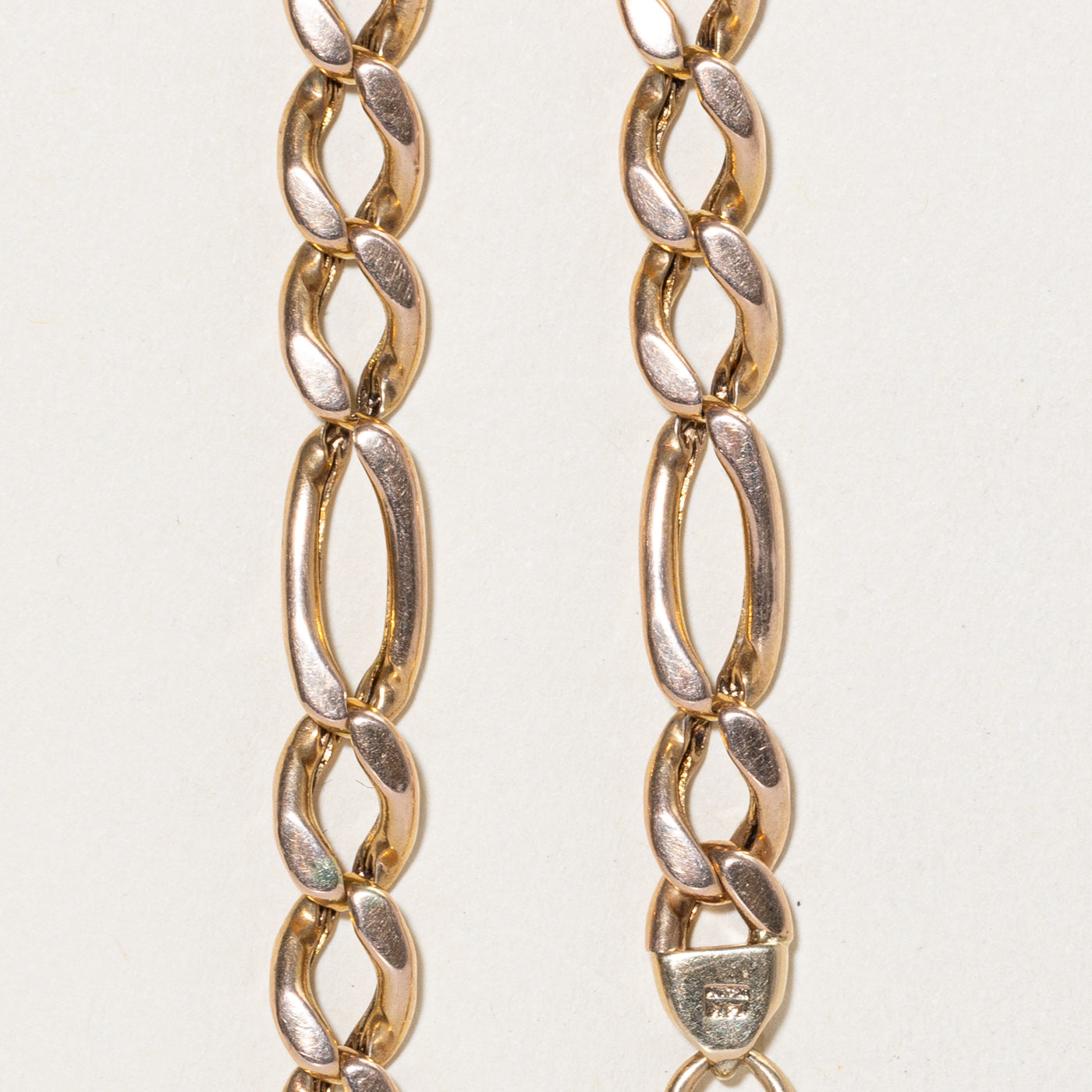Italian 14K Rosey Yellow Gold Figaro Chain | 25"
