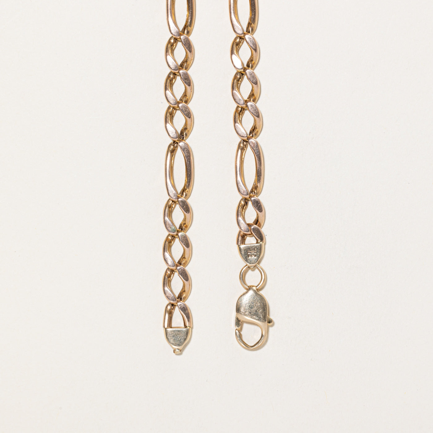 Italian 14K Rosey Yellow Gold Figaro Chain | 25"