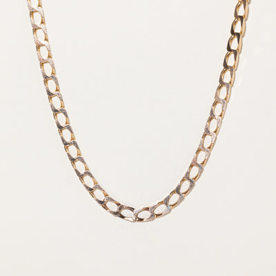 Italian 9K Rose Gold Soft-Squared Curb Link Chain | 19.5