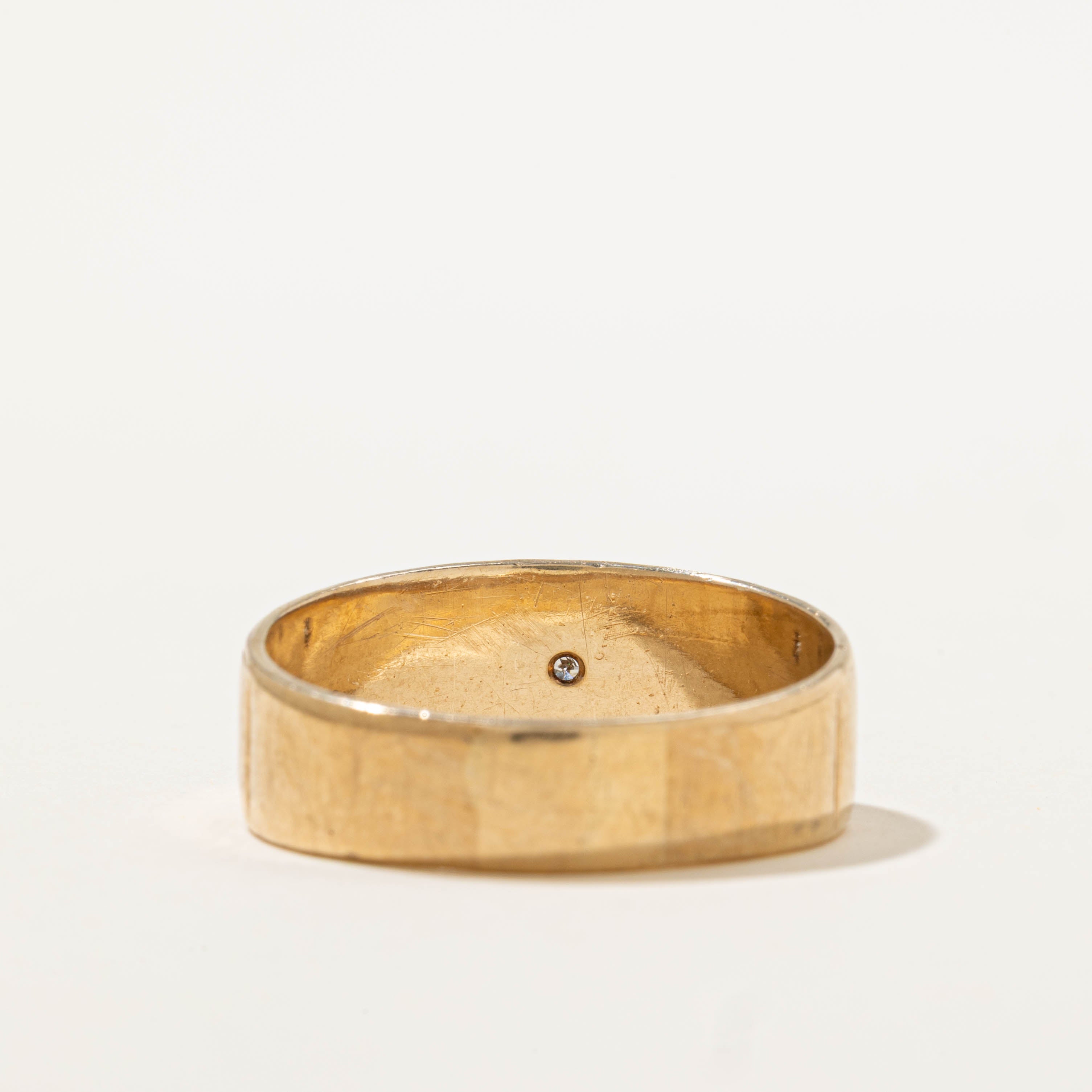 10k Diamond Engraved Pattern Band | SZ 11.75