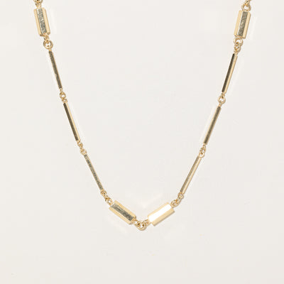14K Yellow Gold Bar Link Chain | 33