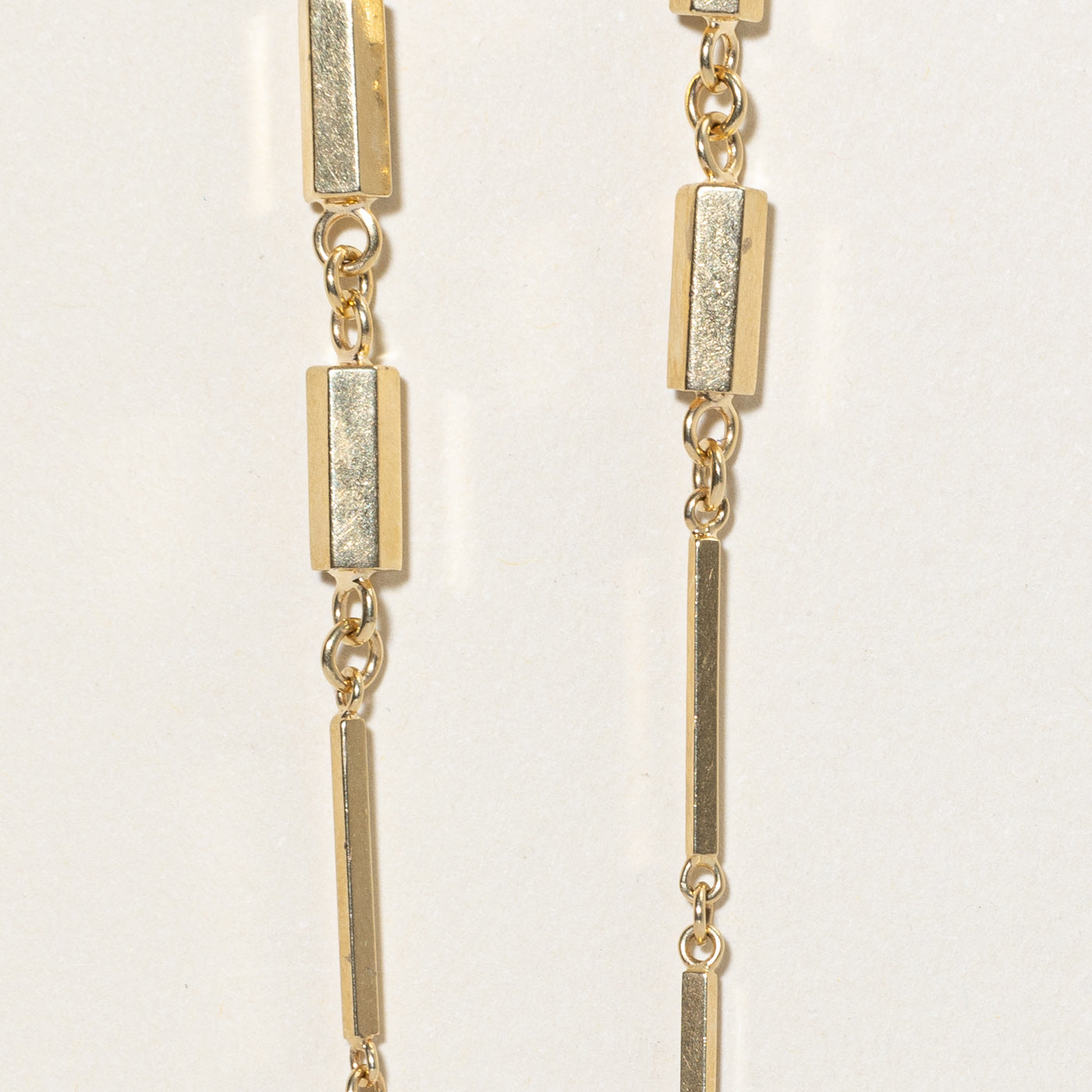 14K Yellow Gold Bar Link Chain | 33"